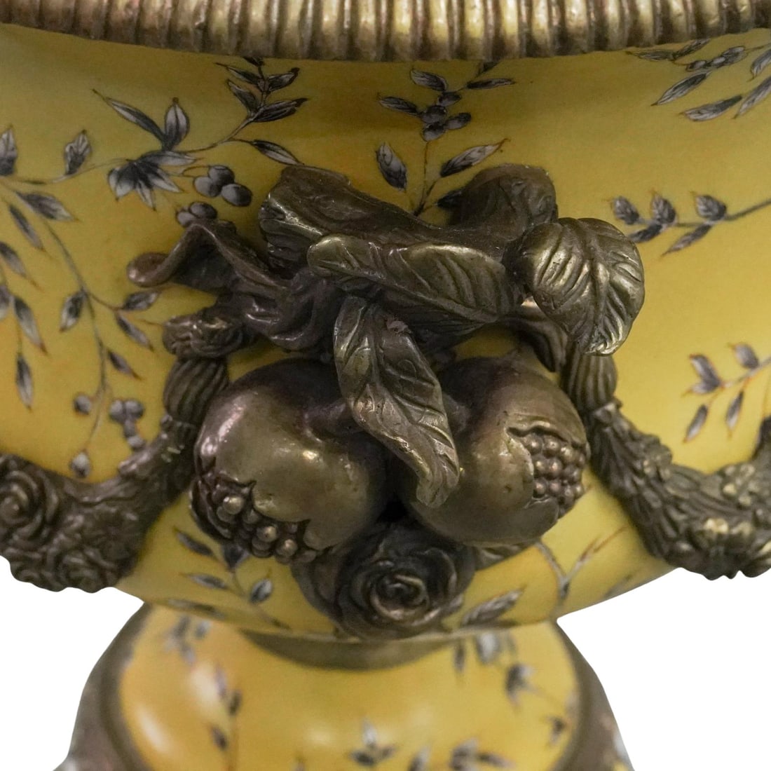 Wong Lee Napoleon III Style Yellow Porcelain Urn - 6
