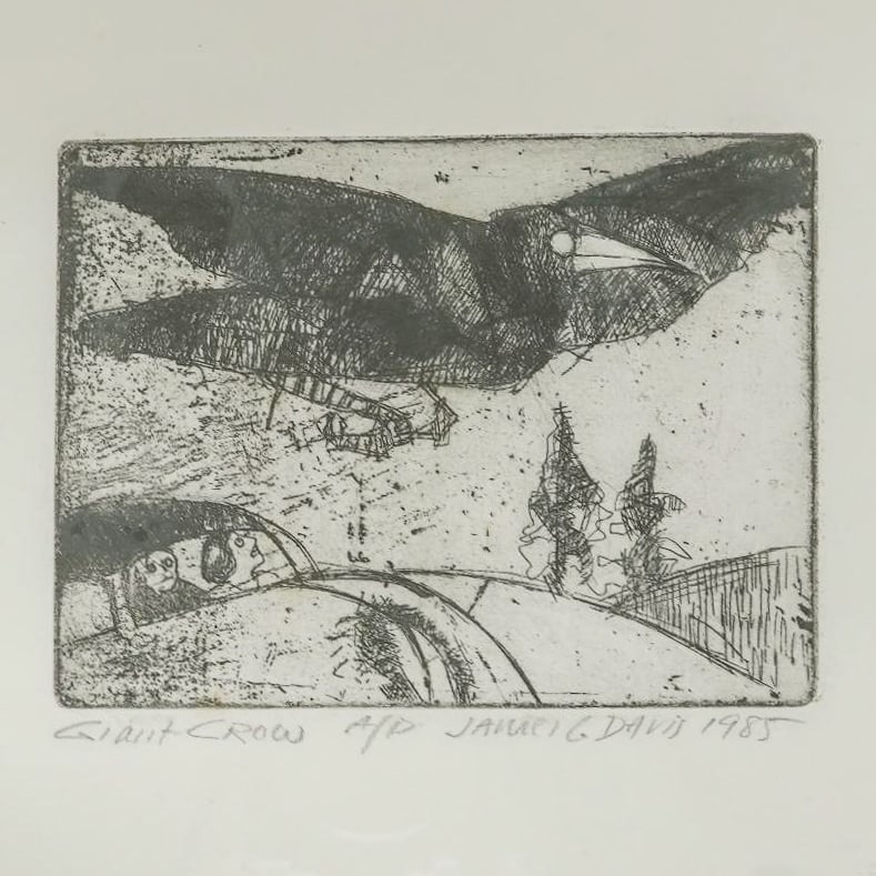 James G. Davis (American, 1931-2016) "Giant Crow" A/P Etching (1 of 6)