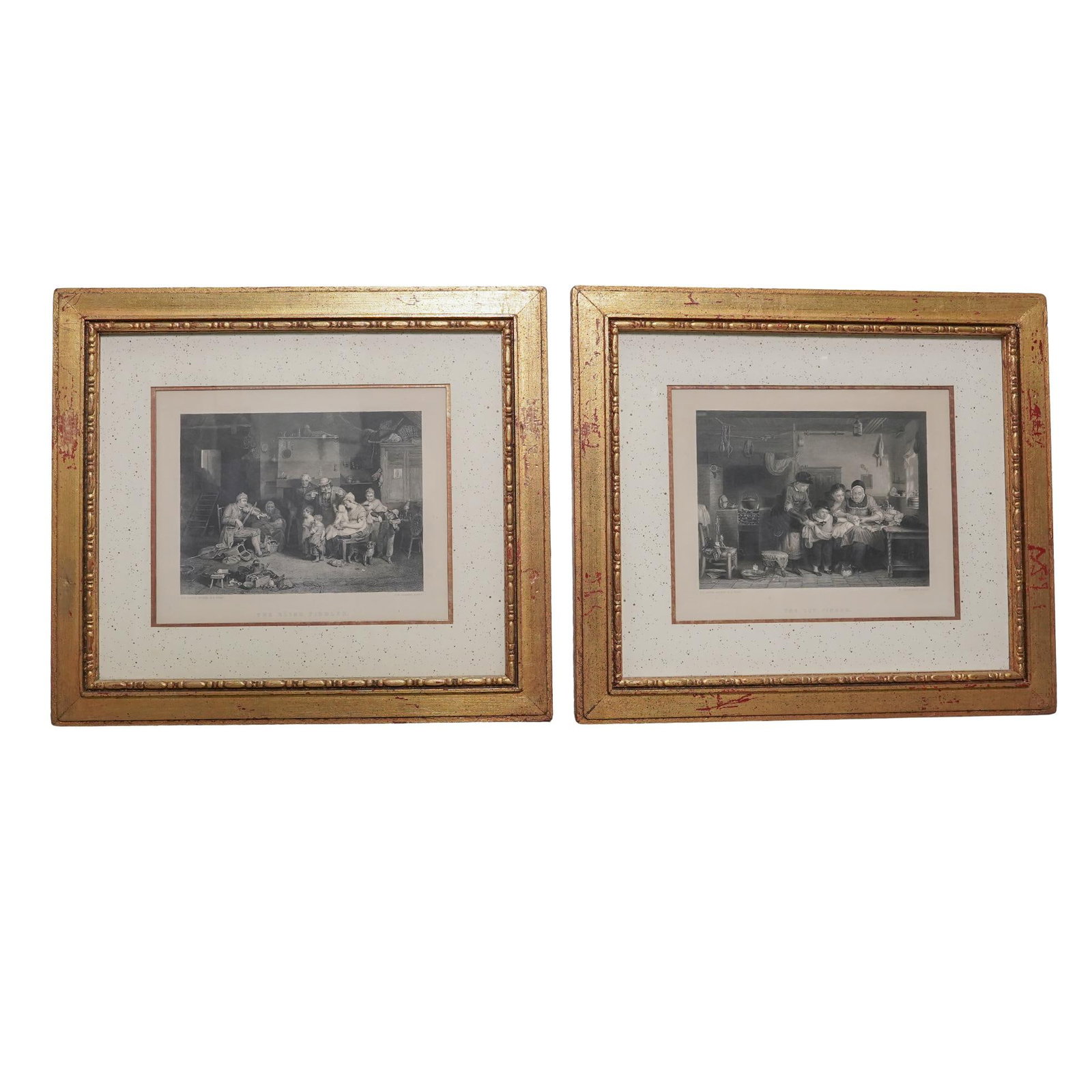 (2 pcs) Sir David Wilkie "Fiddler" Engravings (1 of 4)