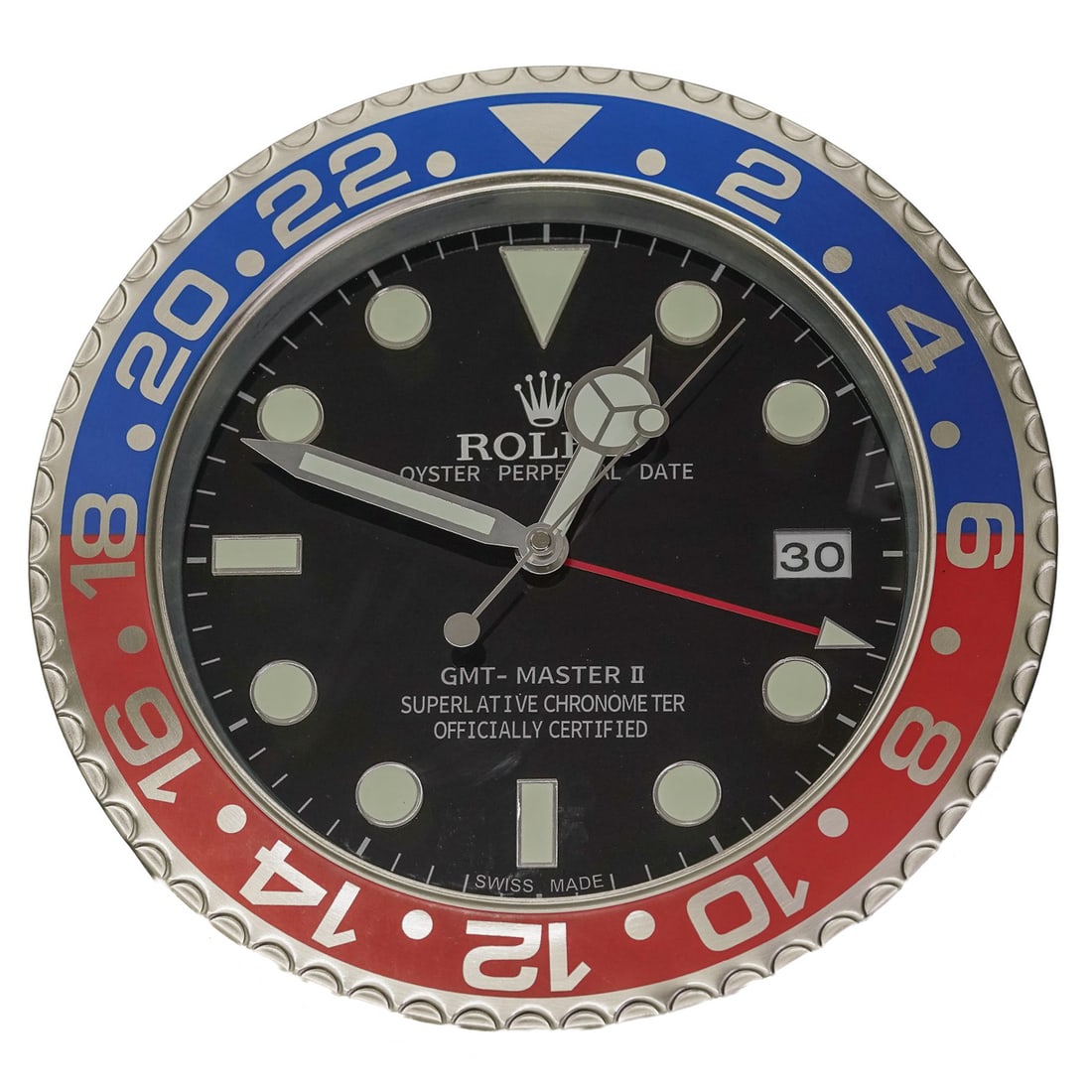 Rolex Style Dealer Display Master II "Pepsi" Wall Clock (1 of 5)