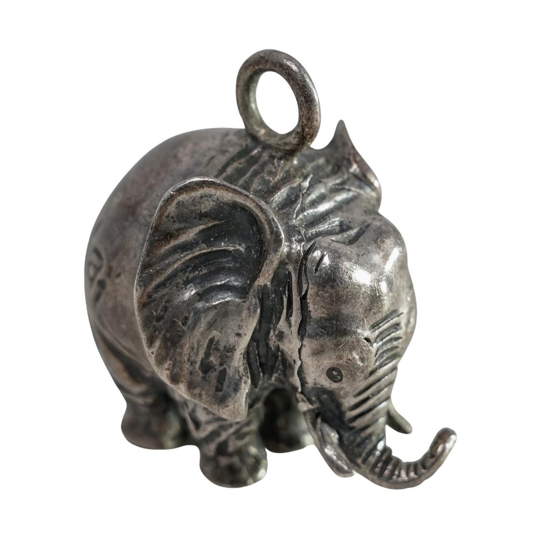 Vintage MAF Sterling Silver Elephant Pendant Charm: Vintage MAF Sterling Silver Elephant Pendant Charm20th centuryA vintage sterling silver elephant pendant charm. Signed on back "MAF" and marked on hoof "925". Total weight: 14 grams.L 1"