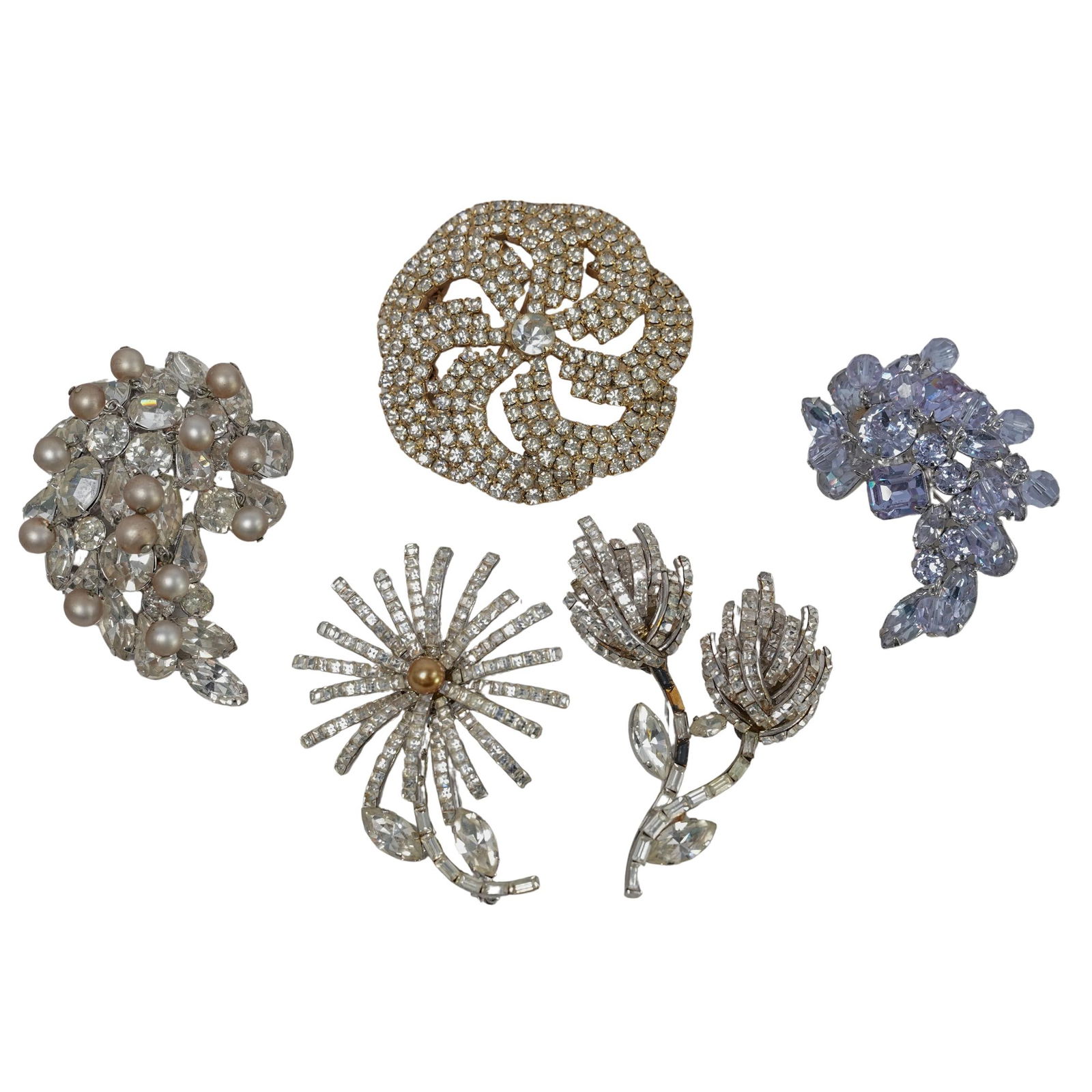 (5 pc) Signed Vintage Costume Jewelry Brooches (1 of 8)