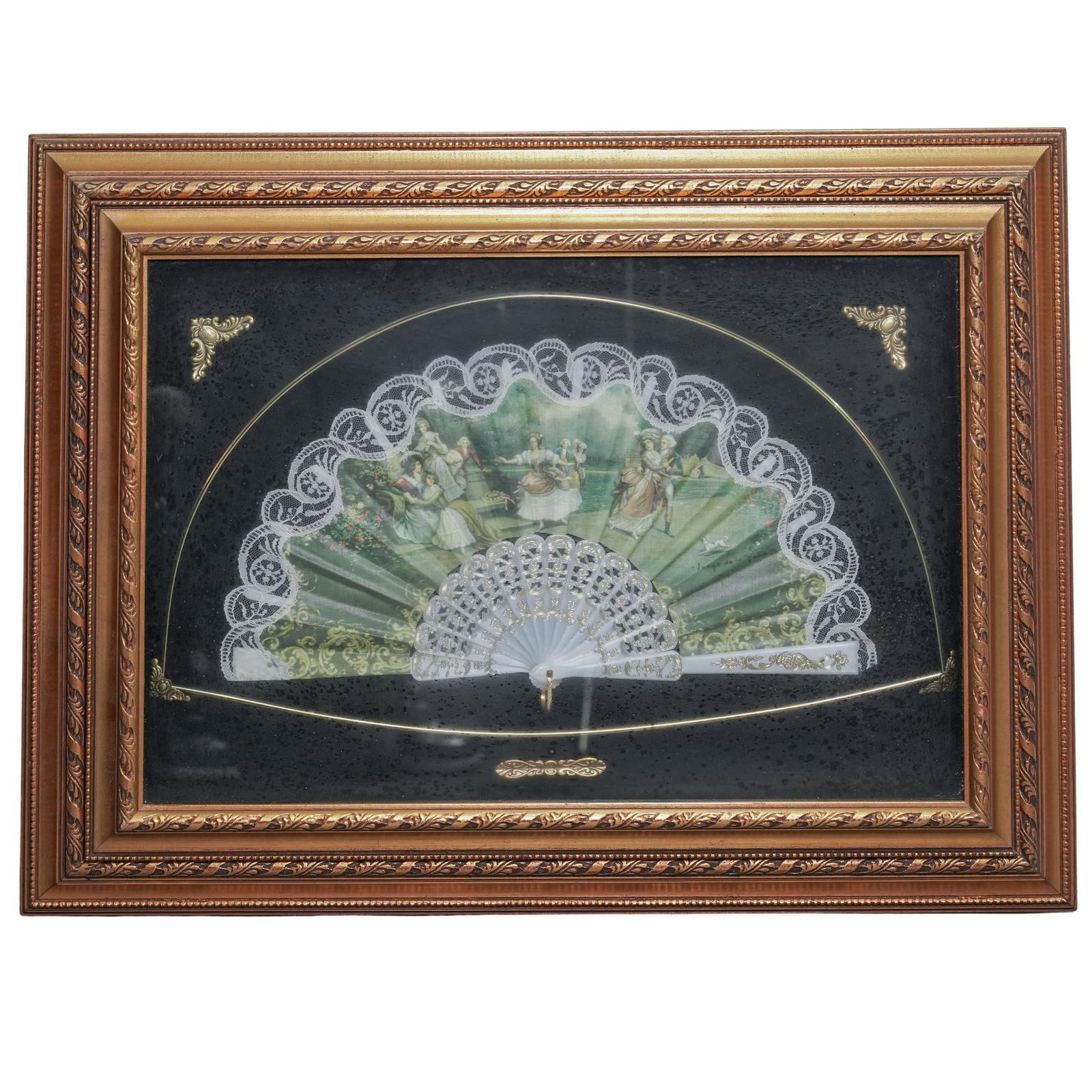 Signed Shadow Box Framed Vintage Hand Fan (1 of 3)