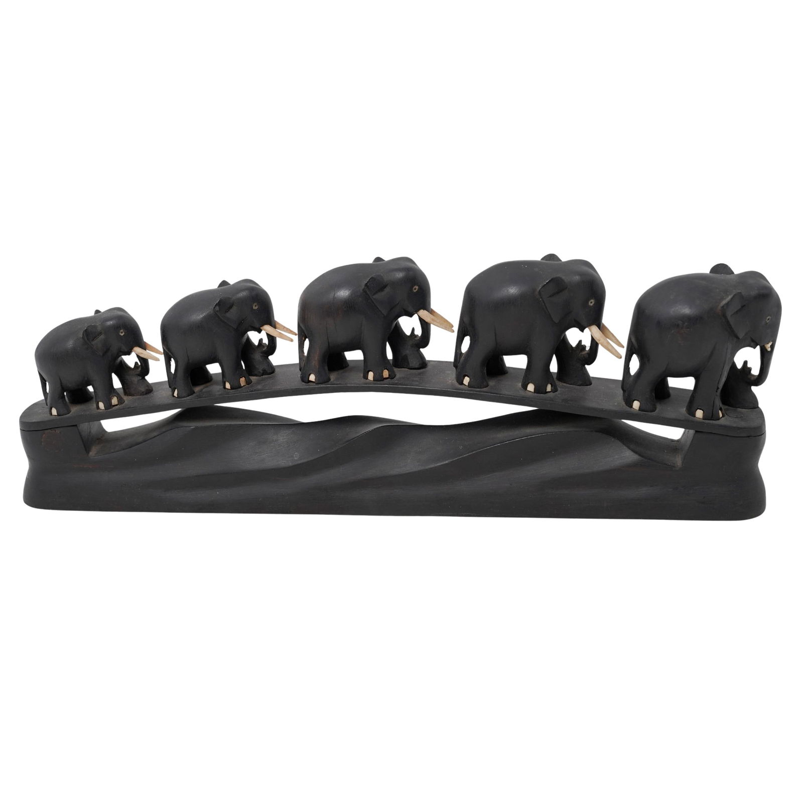 Vintage South East Asian Elephant Bridge Sculpture (1 of 4)