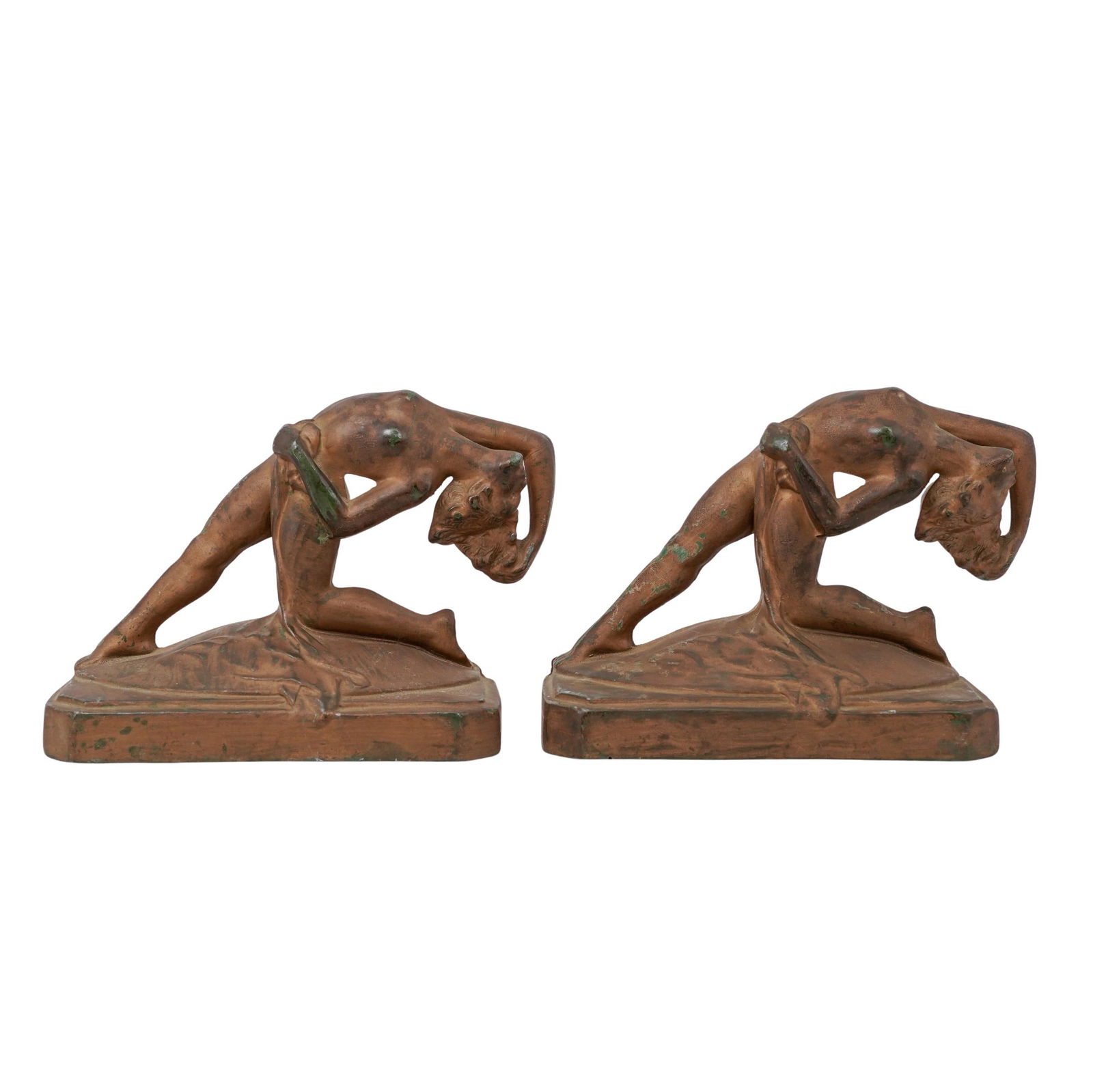 Pair Art Deco Gilt Cast Iron Dancer Bookends (1 of 5)