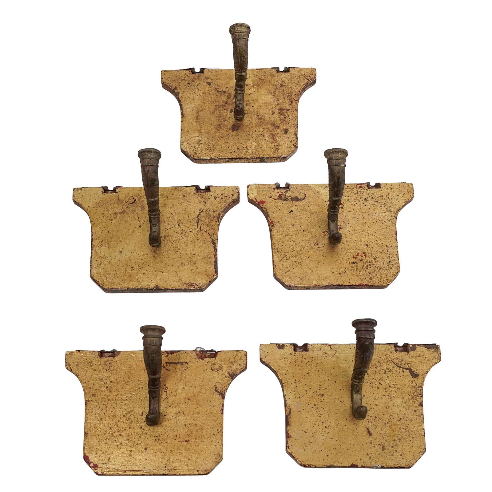 (5 pcs) Architectural Salvage Gilt Wood and Bronze Hangers (1 of 2)