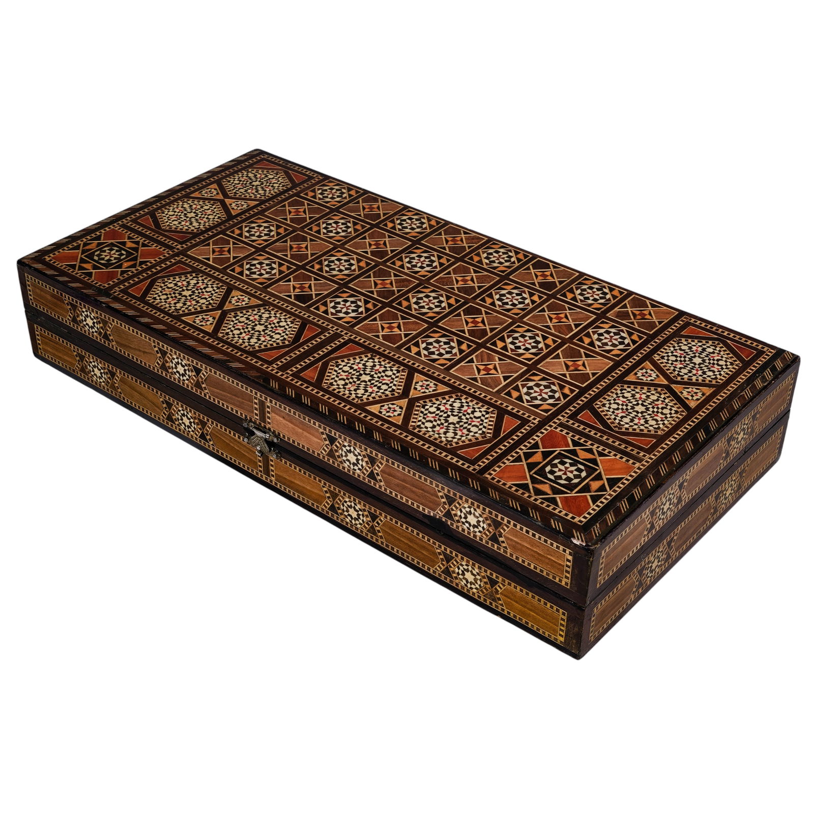 Vintage Marquetry Wood Backgammon Board (1 of 8)