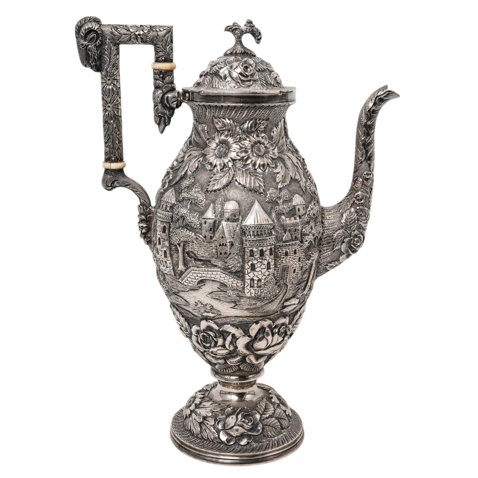 Antique S. Kirk & Son Baltimore Sterling Silver "Castle" Coffee Pot (1 of 11)