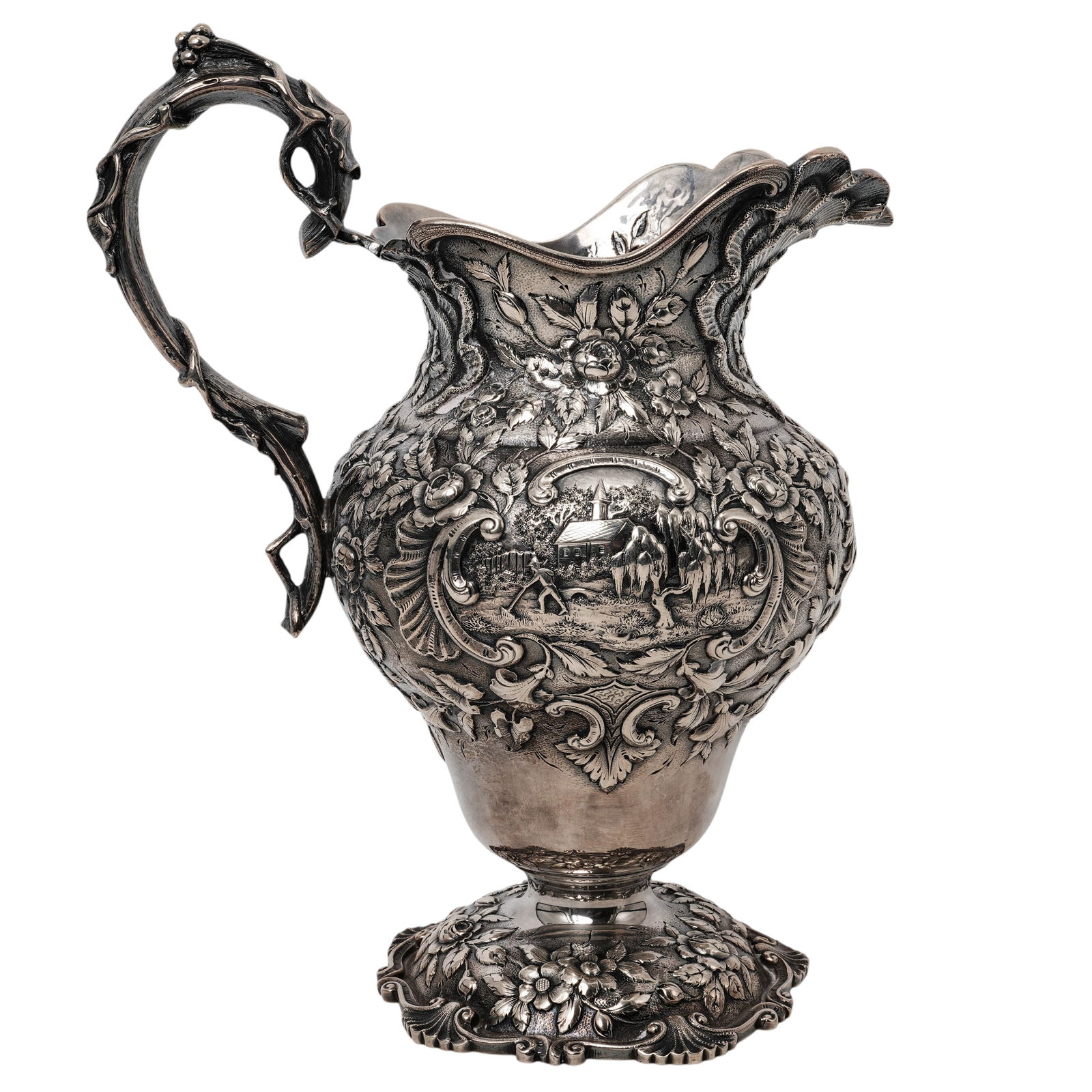 Antique Samuel Kirk & Son Sterling Silver Repousse Ewer (1 of 10)