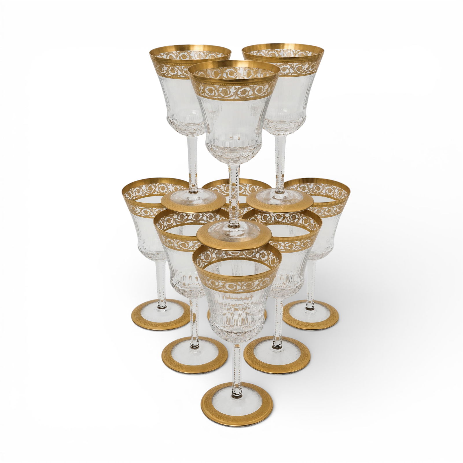 (9pc) St. Louis "Thistle" Crystal Water Glasses (1 of 8)