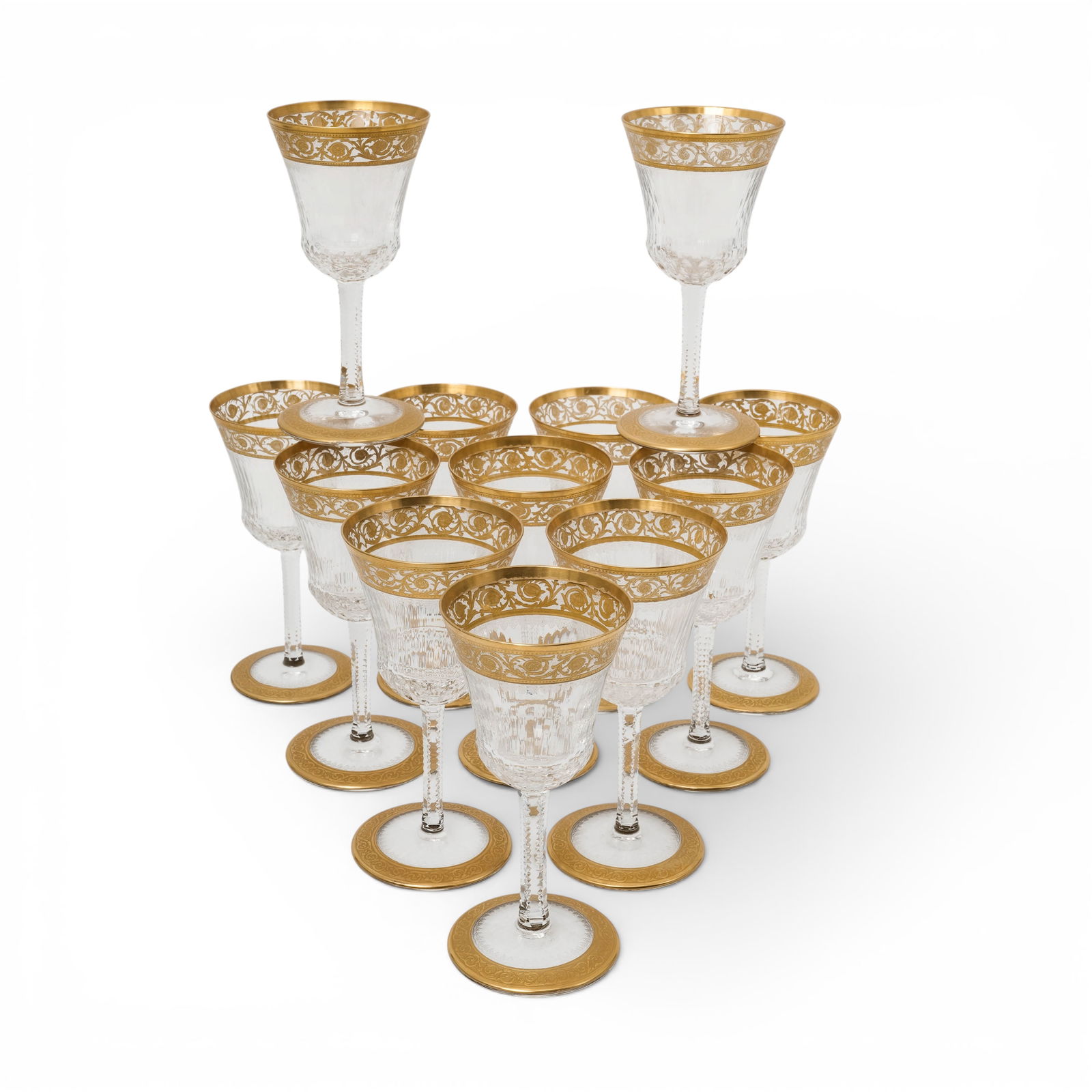 (12pc) St. Louis "Thistle" Crystal Wine Glasses (1 of 8)