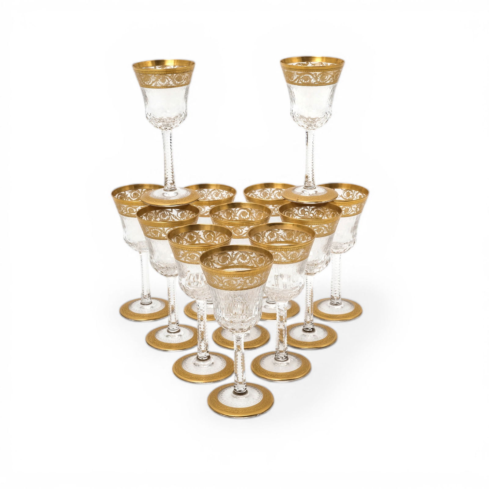 (12pc) St. Louis "Thistle" Crystal Sherry Glasses (1 of 8)