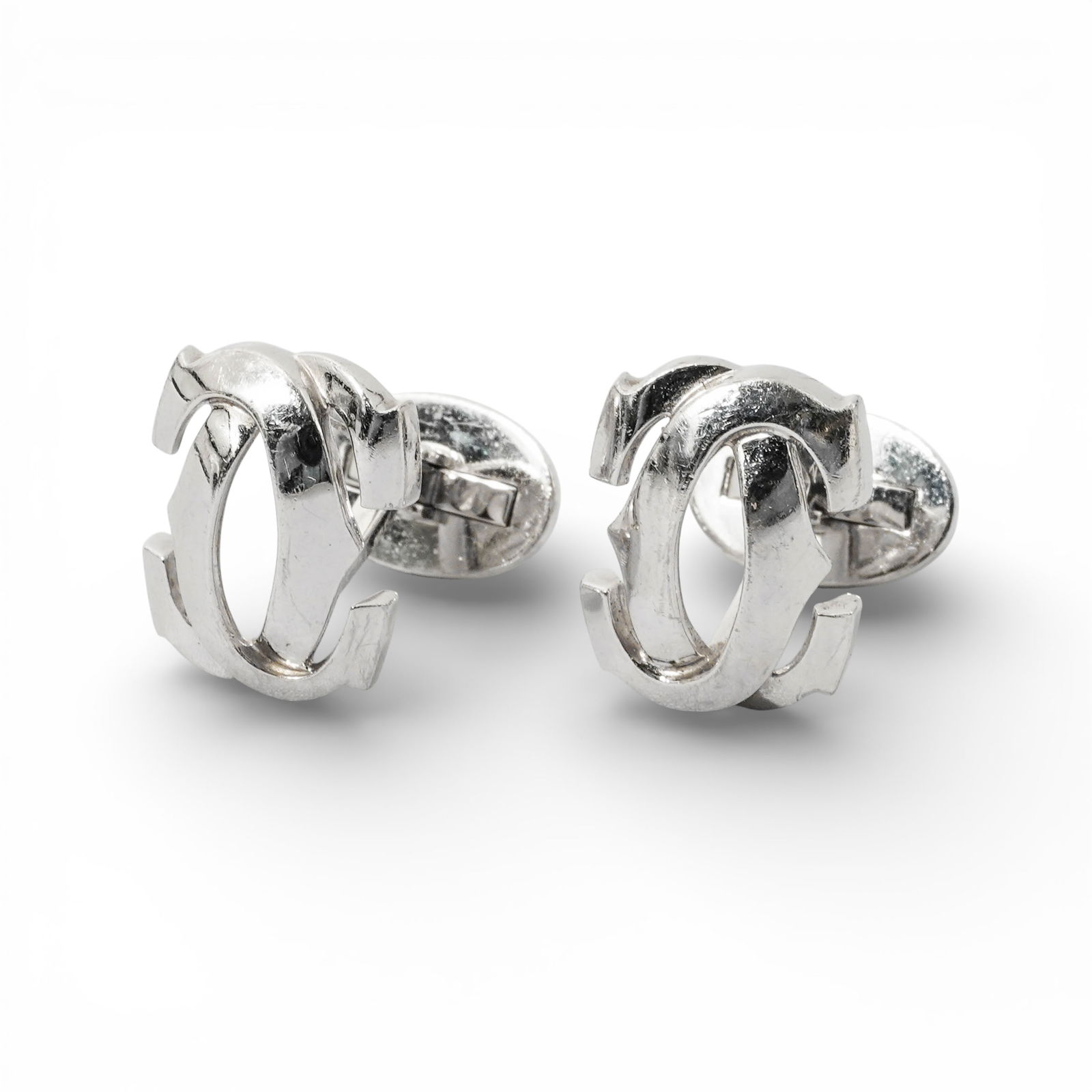 Cartier Sterling Silver "Double C" Cufflinks (1 of 9)