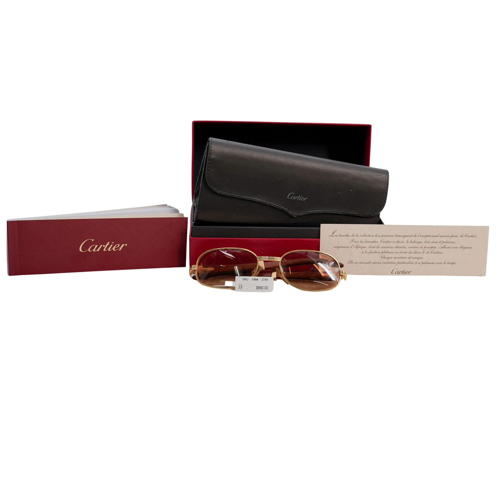 Vintage Cartier Precious Wood and Gold Plated Sunglasses (1 of 8)