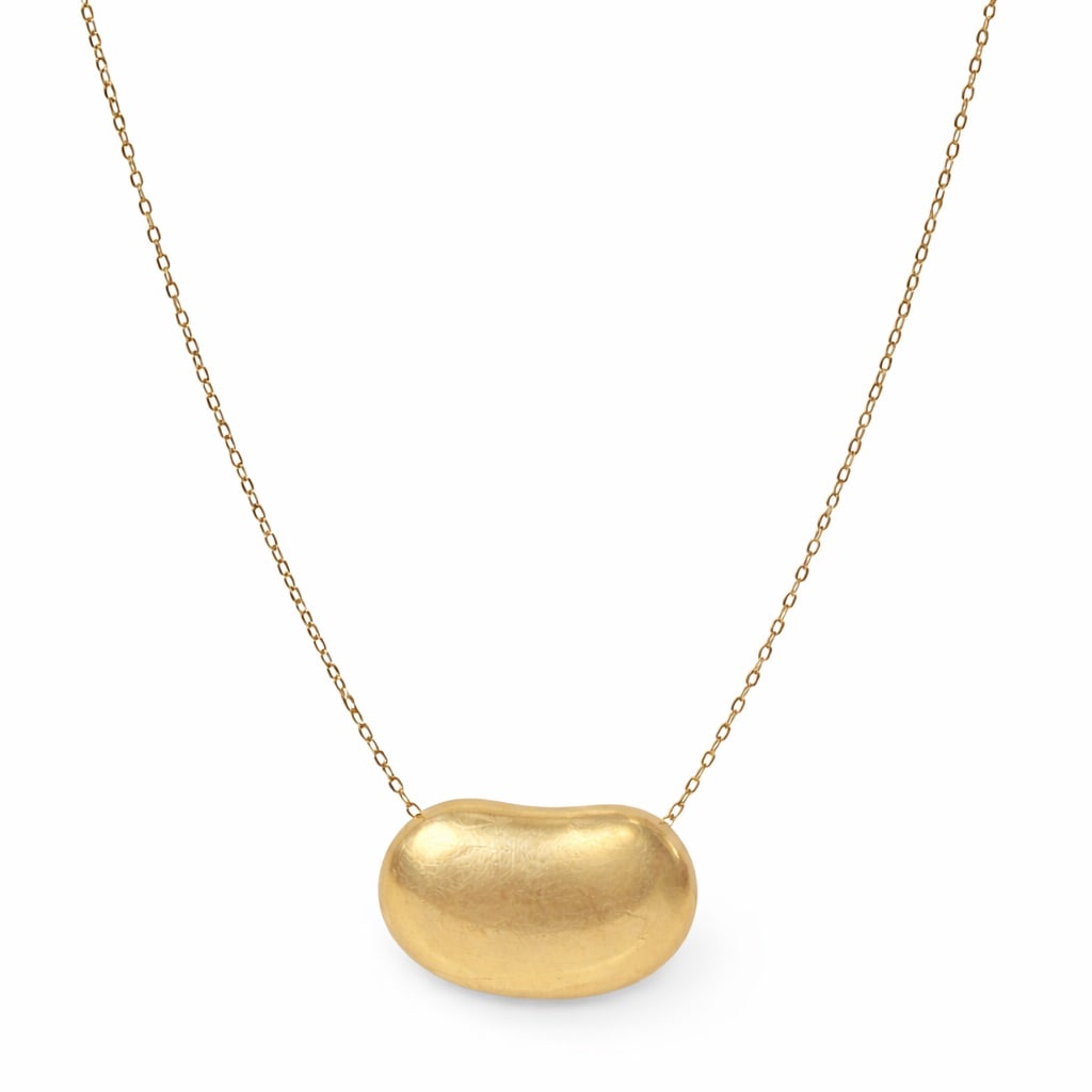 Tiffany & Co. Elsa Peretti “Bean" 18k Gold Pendant Necklace: Tiffany & Co. Elsa Peretti “Bean” 18k Gold Pendant Necklace Late 20th–early 21st century, Italian Elsa Peretti for Tiffany & Co. “Bean” pendant necklace, made in 18k yellow gold.