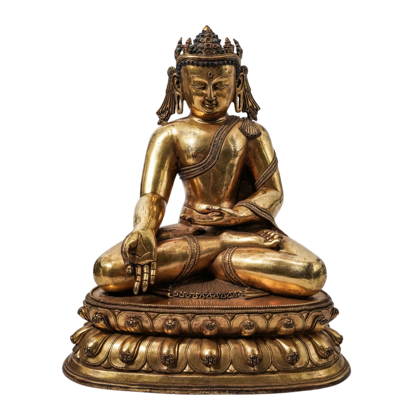 Ex Chait Galleries Chinese Ming Dynstasy Gilt Bronze Shakyamuni Buddha (1 of 8)
