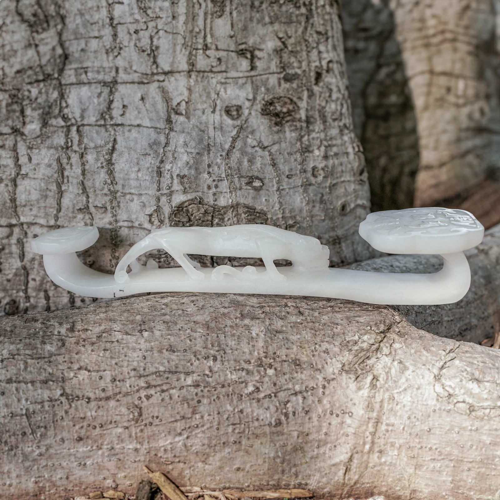 Chinese White Jade Ruyi Scepter