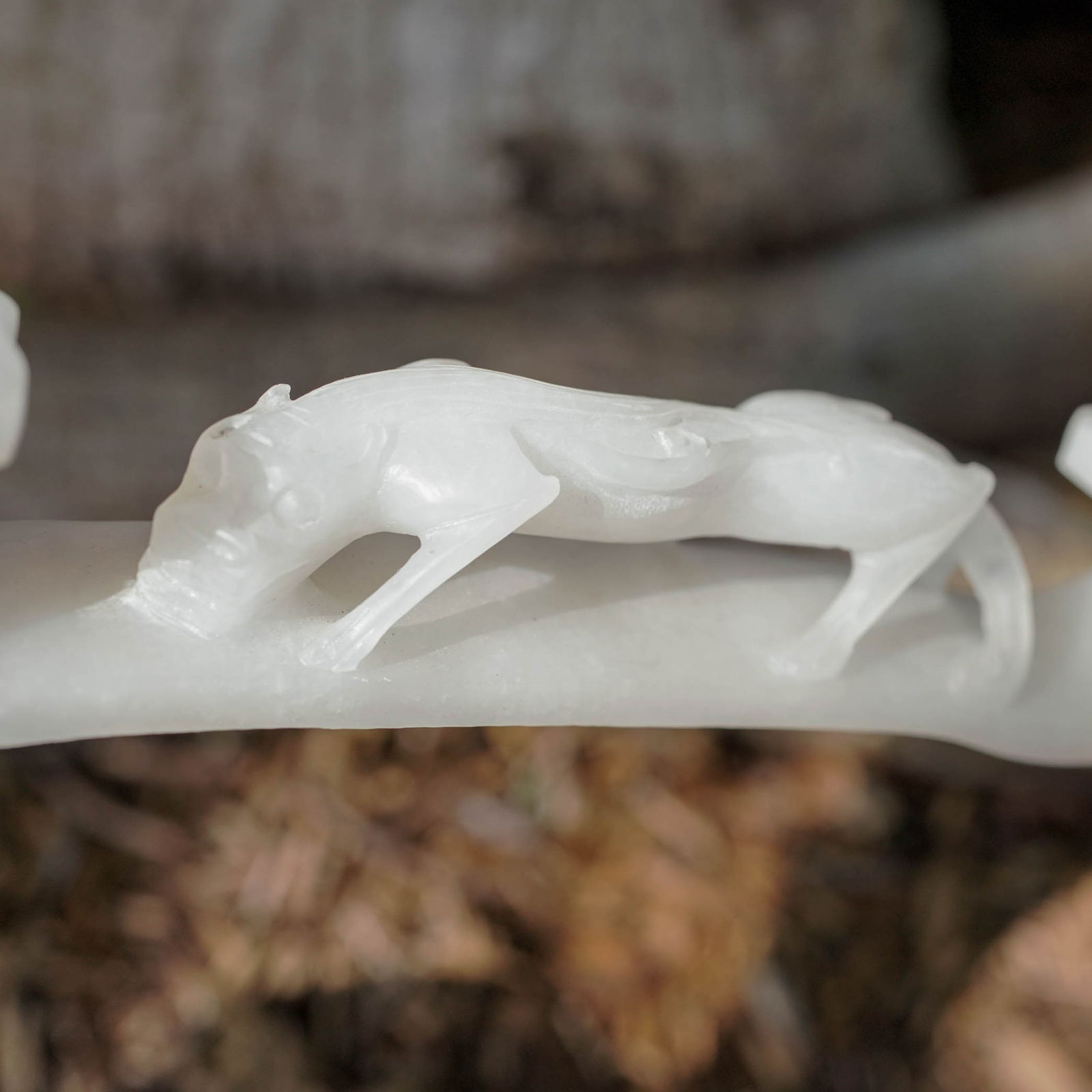 Chinese White Jade Ruyi Scepter - 3