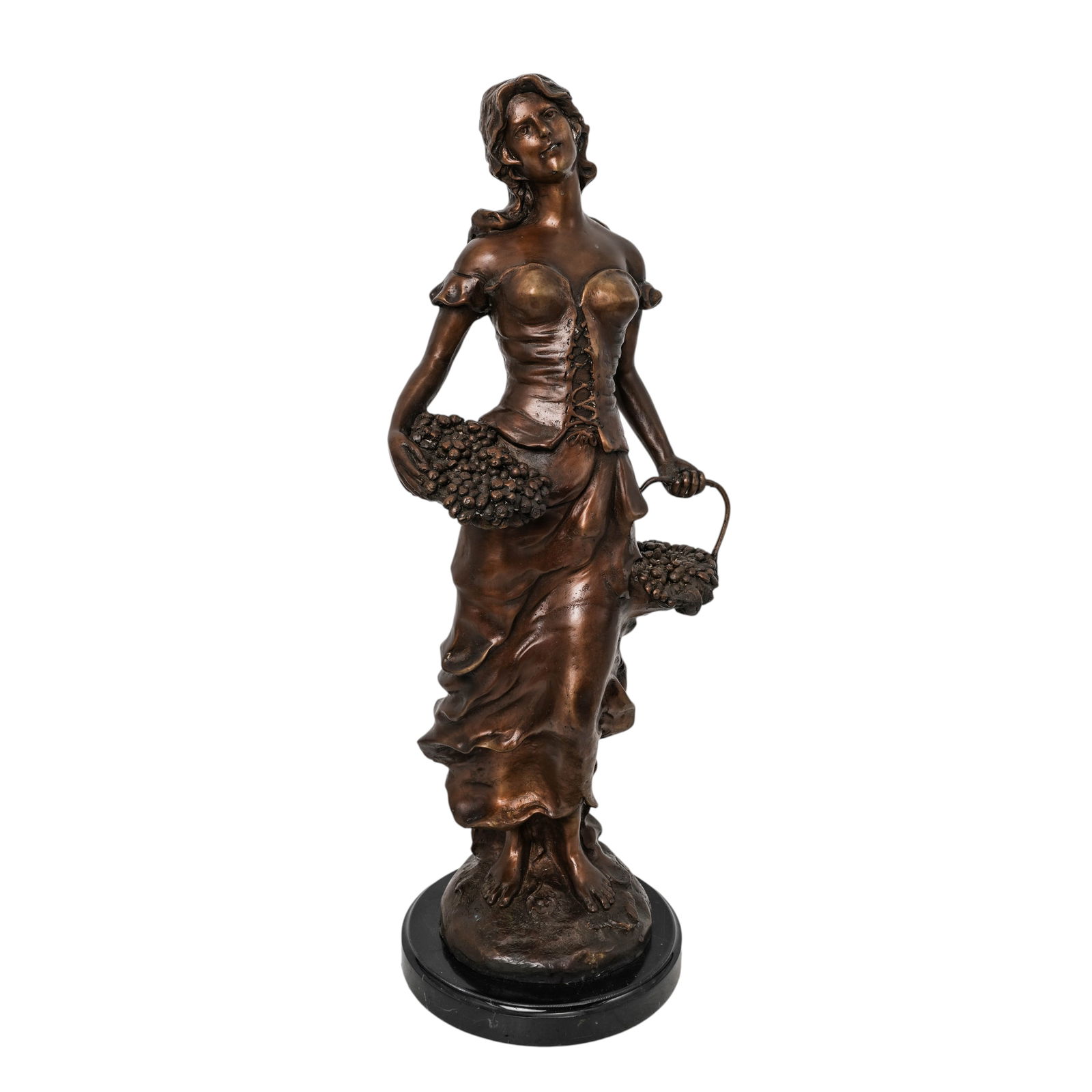 Signed G. Mancini Female Bronze & Marble Sculpture (1 of 7)