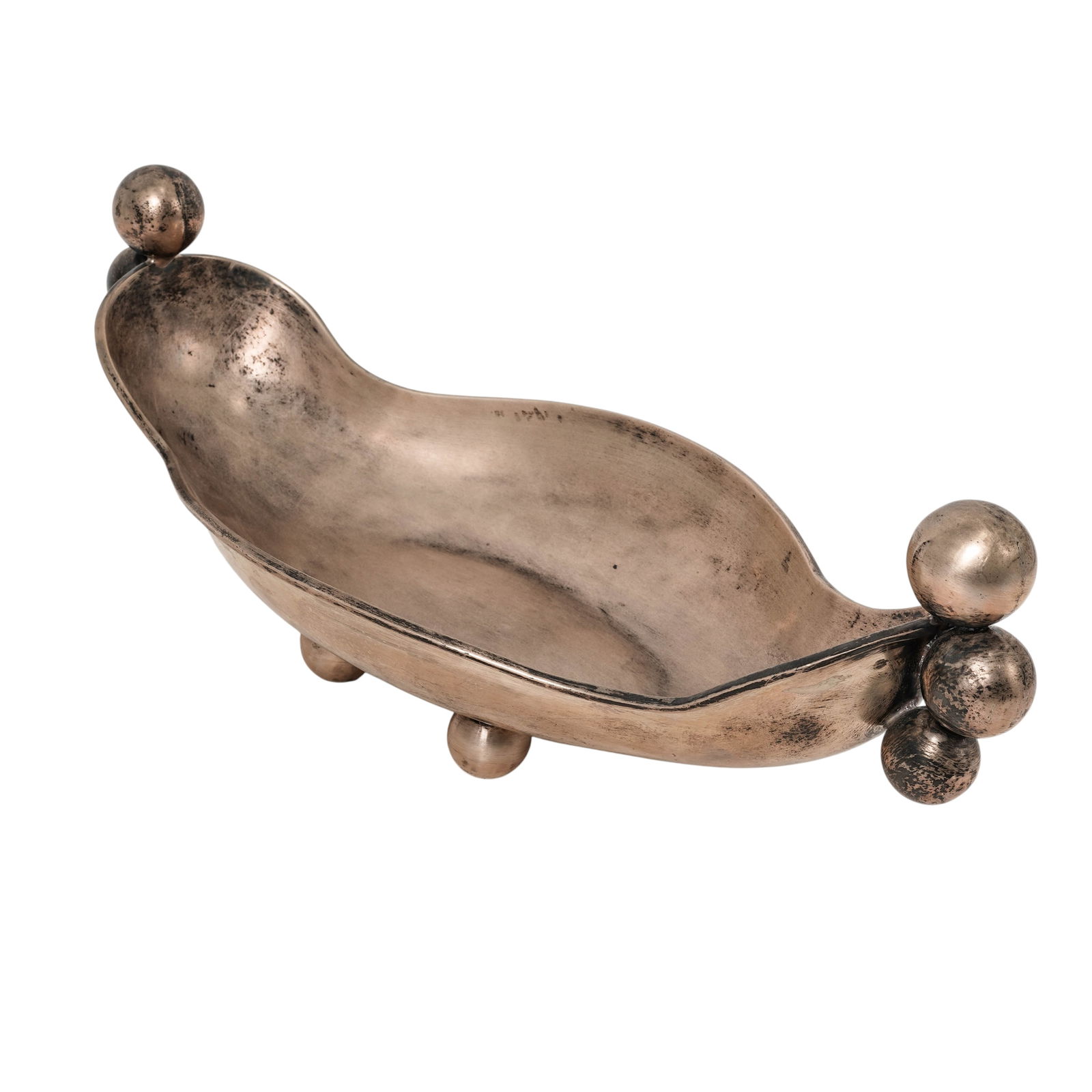Juventino Lopez Reyes (Mexican b.1915) Modernist Sterling Silver Pea Pod Bowl (1 of 6)