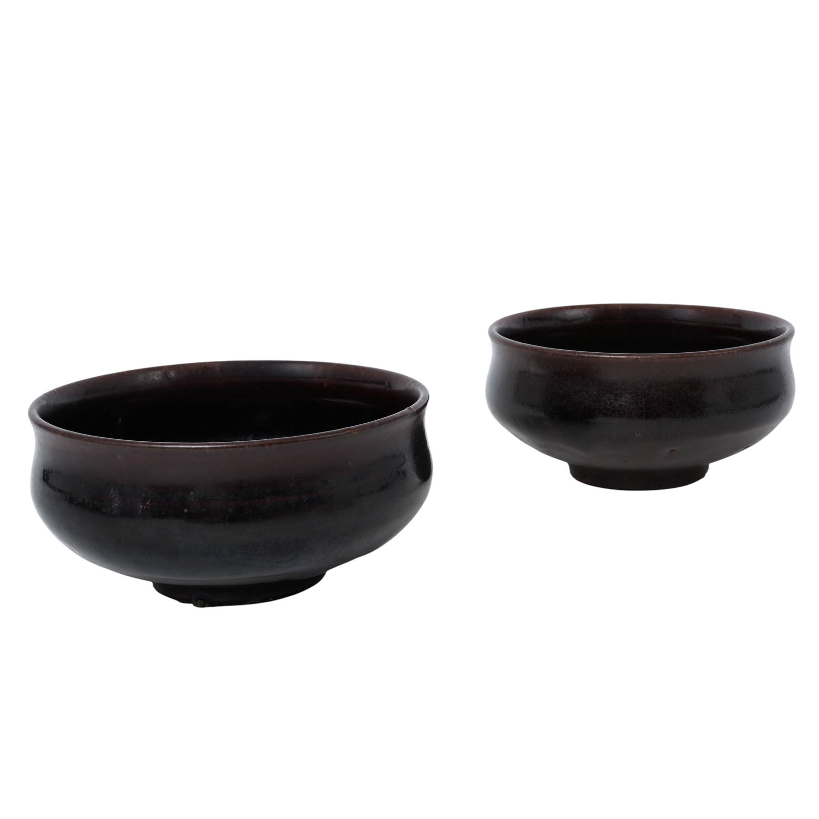 Pair Antique Japanese Tenmoku Jian Tea Bowls (1 of 6)