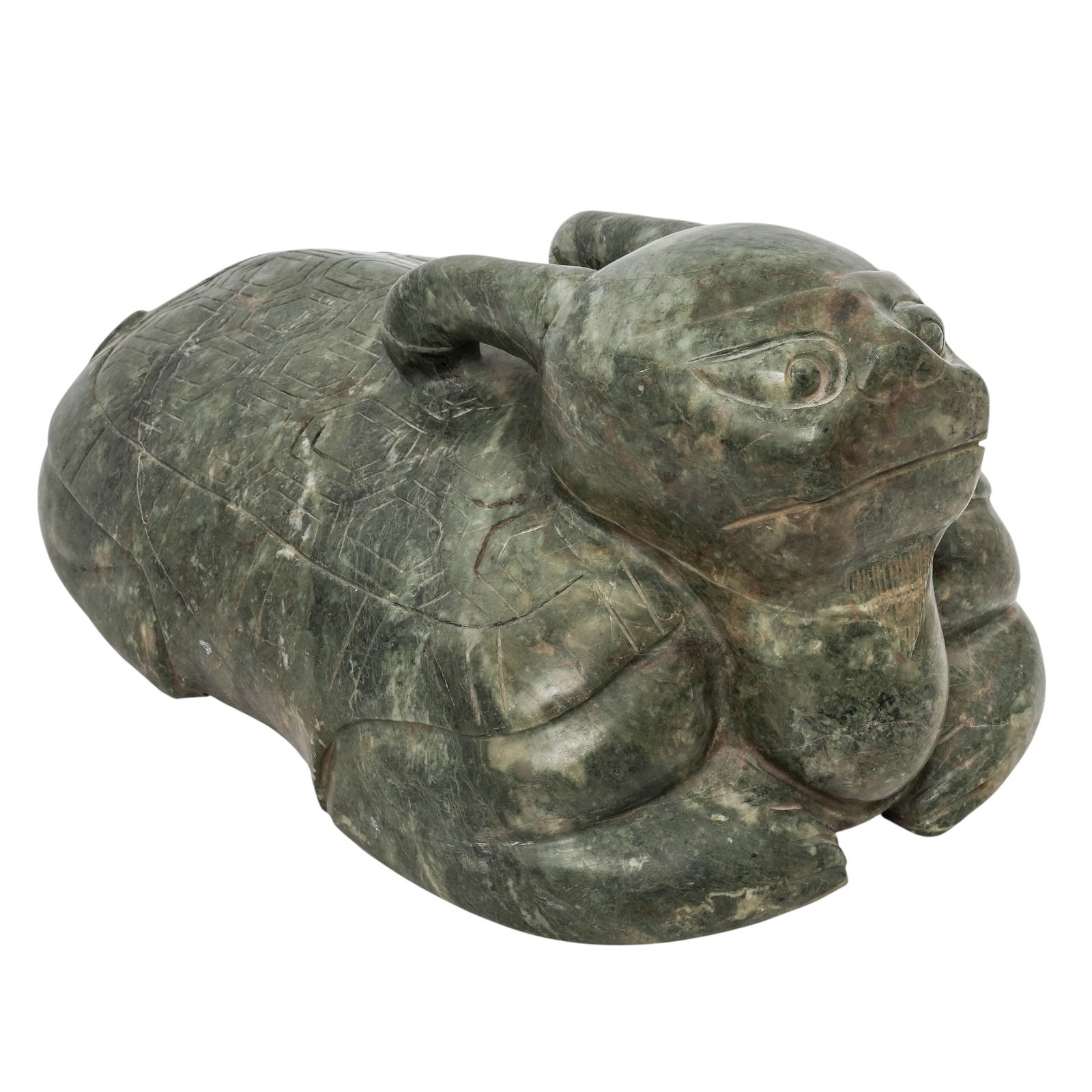 Chinese Carved Spinach Green Jade Water Buffalo Figure (1 of 6)