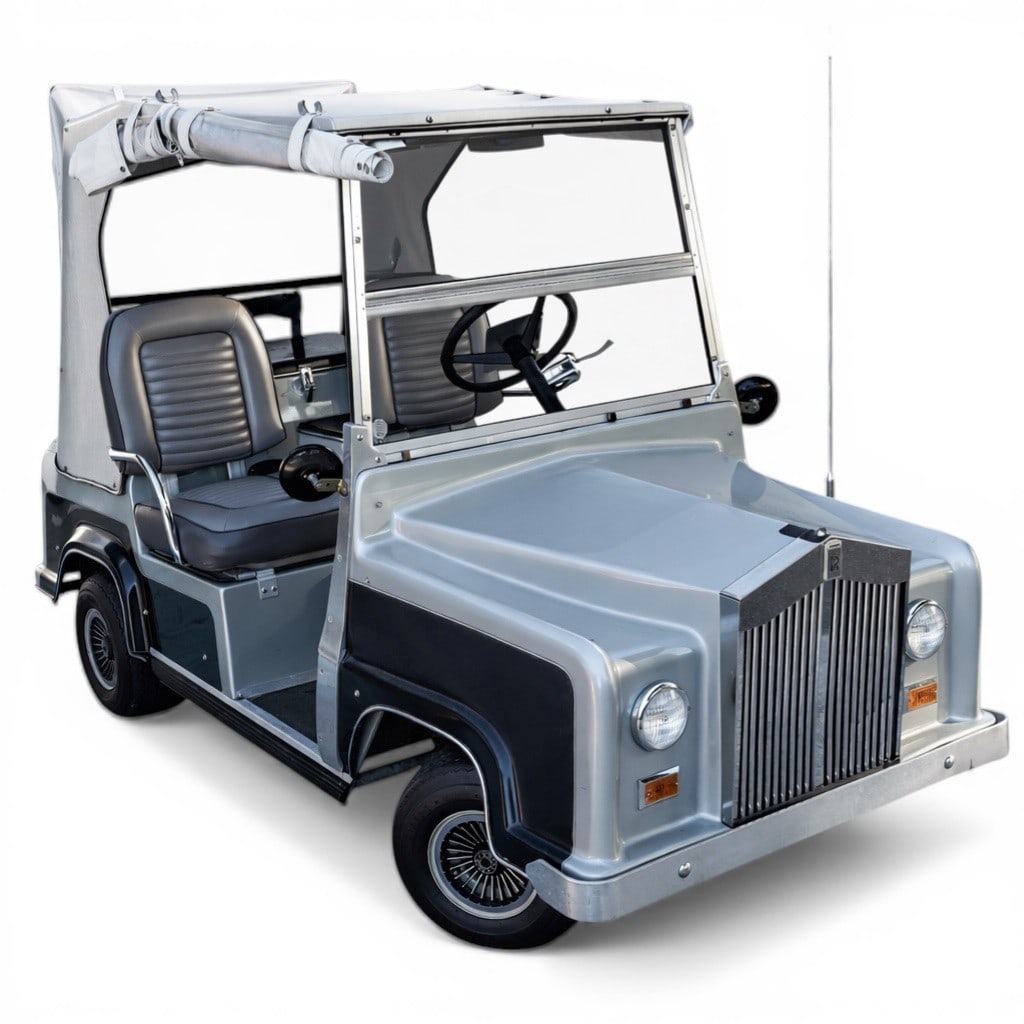 Elmco Inc. "Royal Ride" Rolls Royce Golf Cart: Elmco Inc. "Royal Ride" Rolls Royce Golf Cart1991, AmericanAn Elmco Inc. "Royal Ride" Rolls Royce inspired custom 2-seater golf cart. Built on a Club Car Inc. chassis, this cart has a custom designed