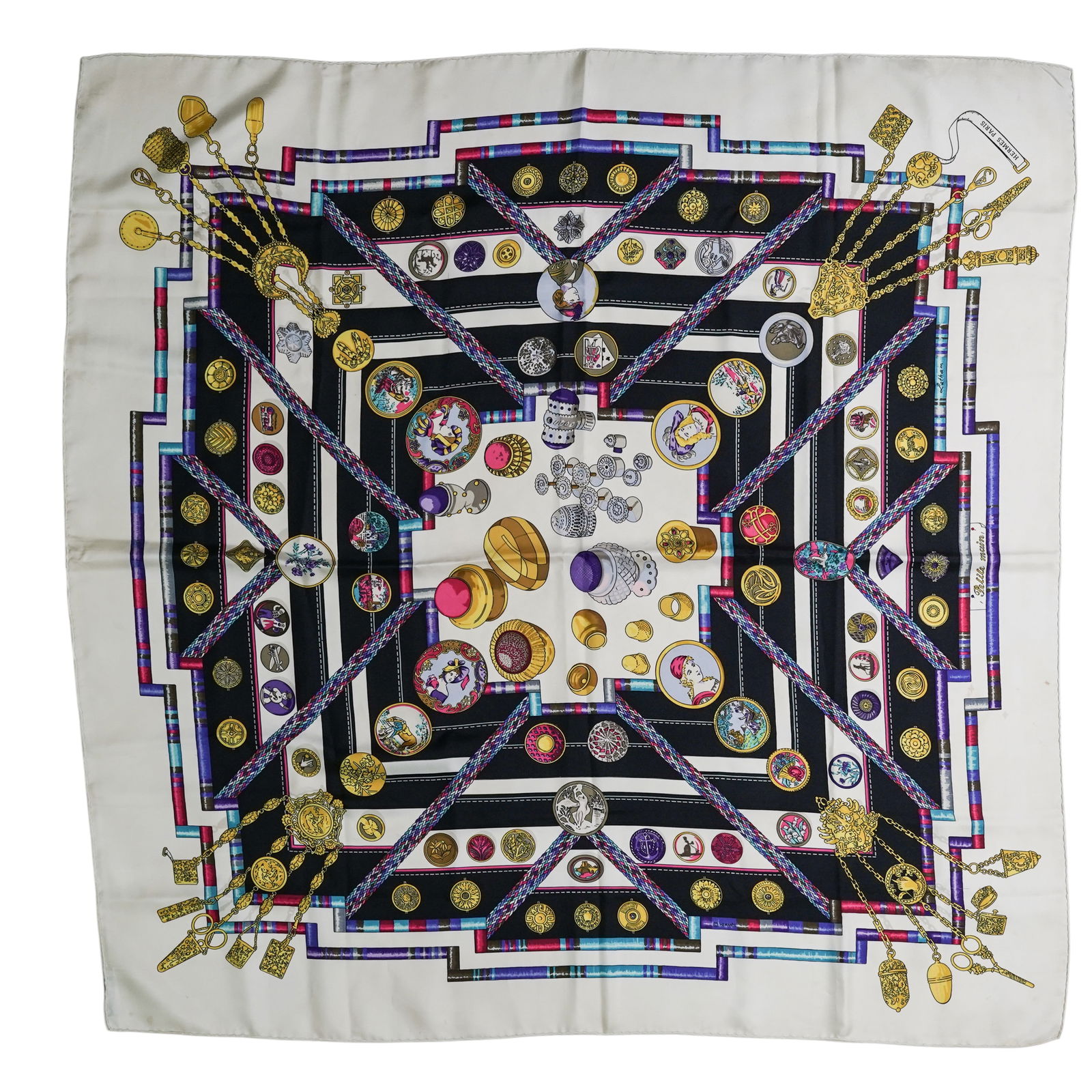 Hermes Carre 90 "Petite Main" Silk Scarf (1 of 5)