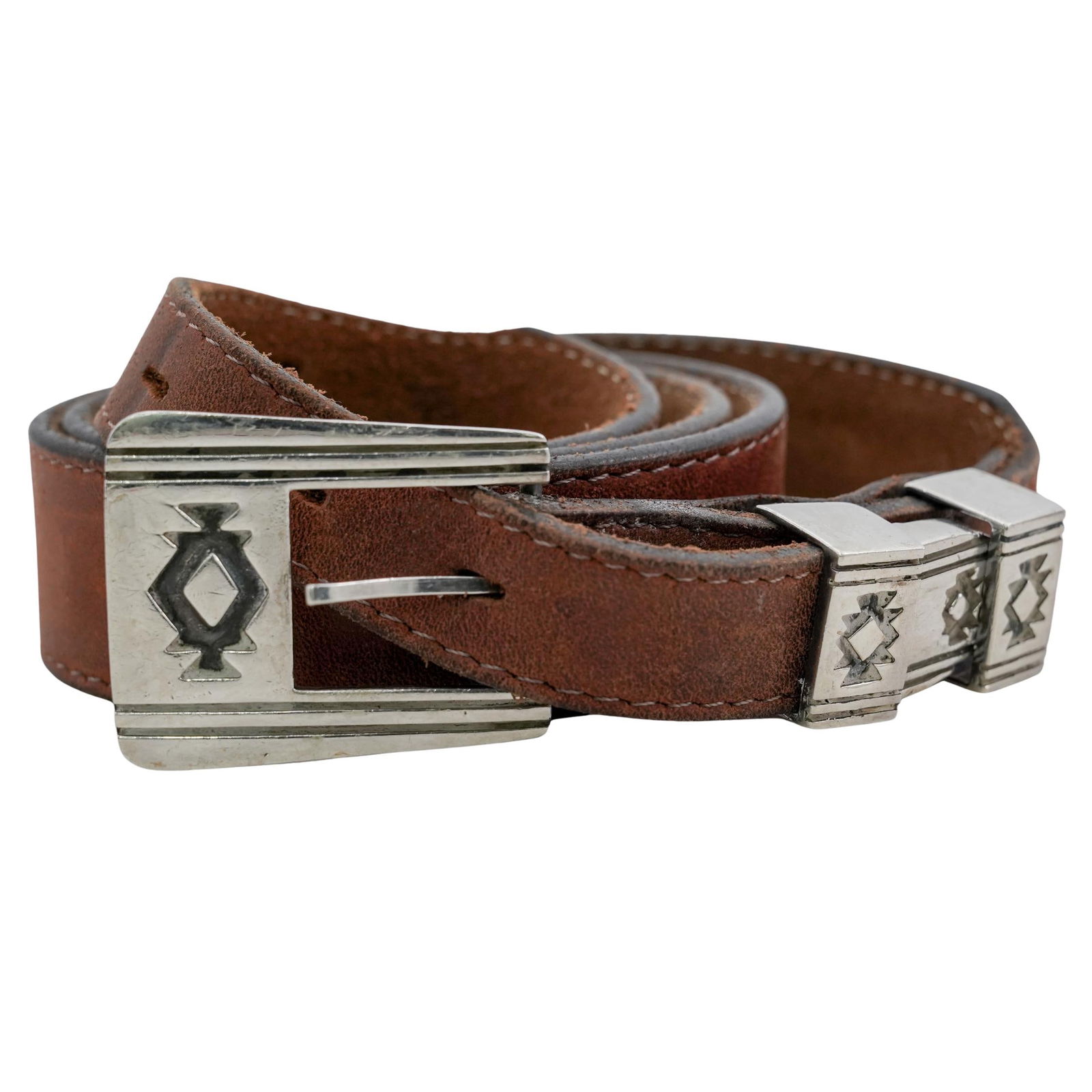 Vintage Handcrafted Sterling Silver and Leather Belt (1 of 4)