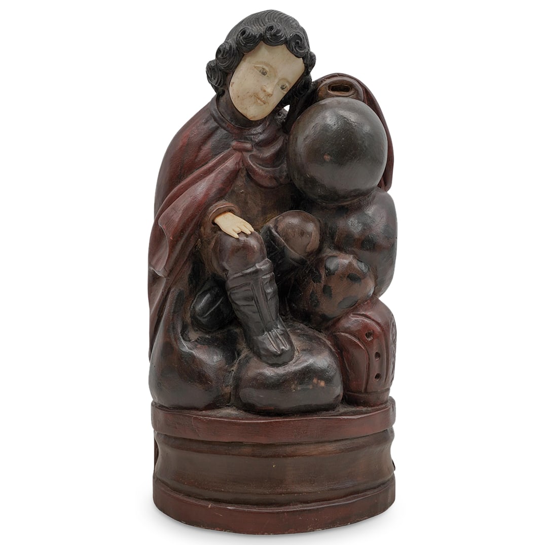 Spanish Colonial Polychrome Wood & Bone Sculpture (1 of 6)