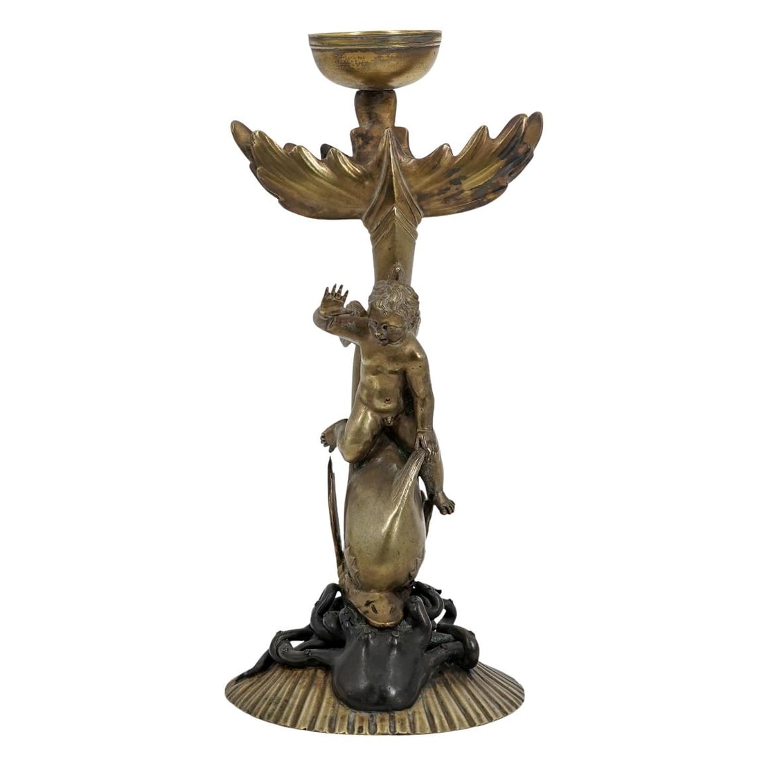 Neoclassical Figural Cherub w/ Dolphin Candelabra (1 of 6)