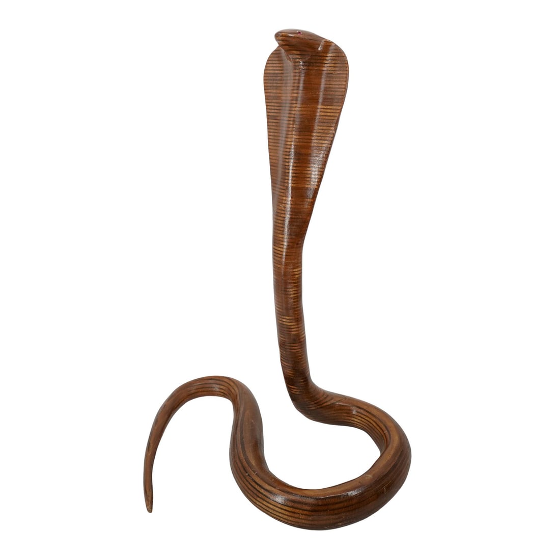 Folk Art Large Hand-Carved Wood Cobra (1 of 8)