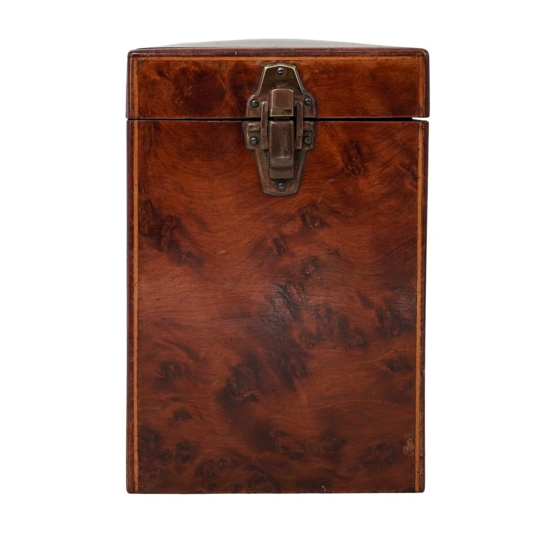 Victorian Burl Walnut Tea Caddy - 3