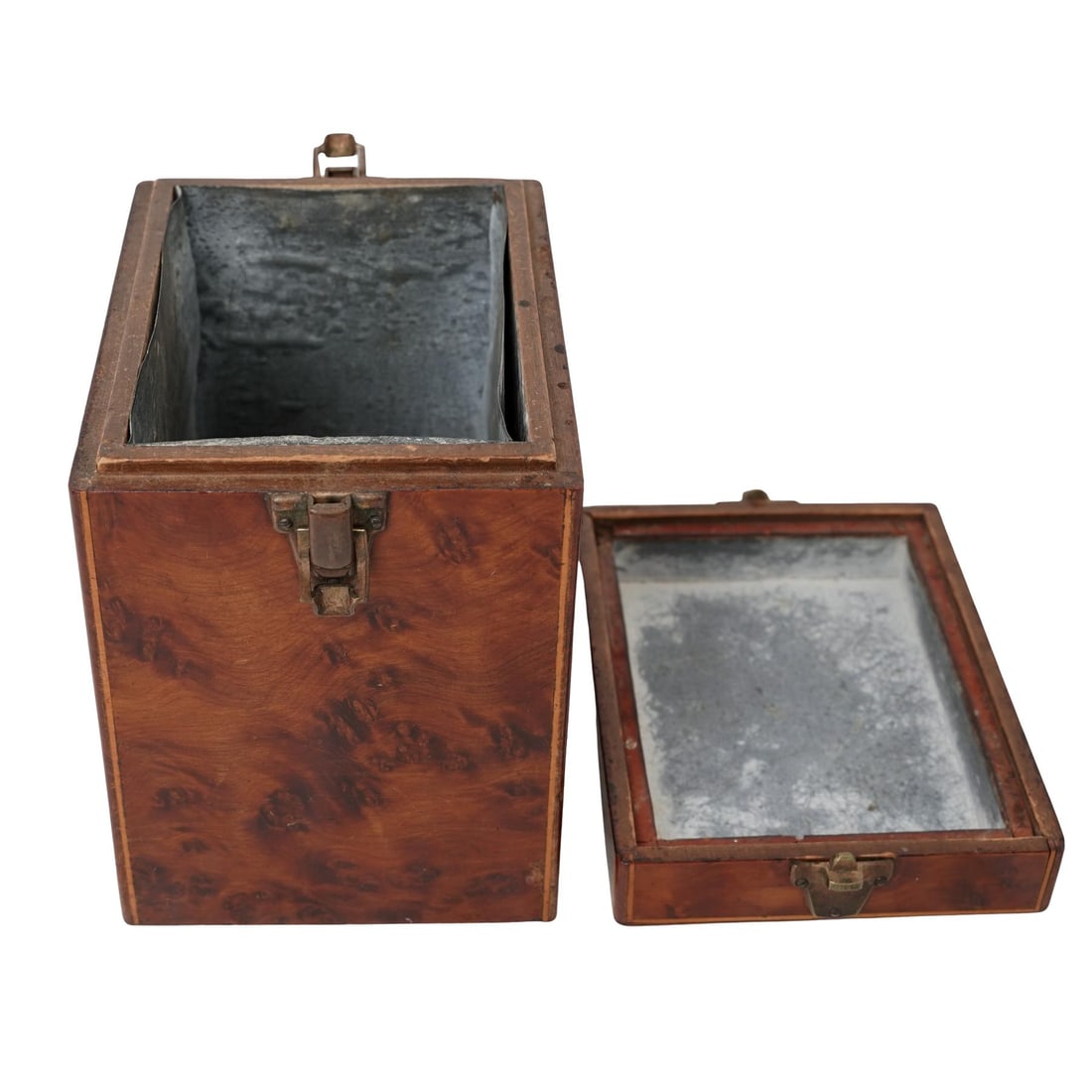 Victorian Burl Walnut Tea Caddy - 4