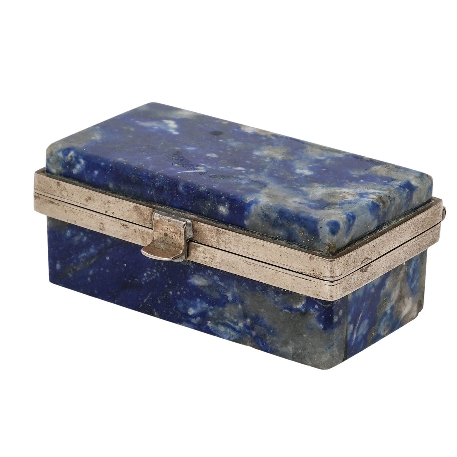 Antique Miniature Lapis Lazuli Box: Antique Miniature Lapis Lazuli Box Early 20th century An antique miniature lapis lazuli box. H .375" x L 1.75" x W .875"
