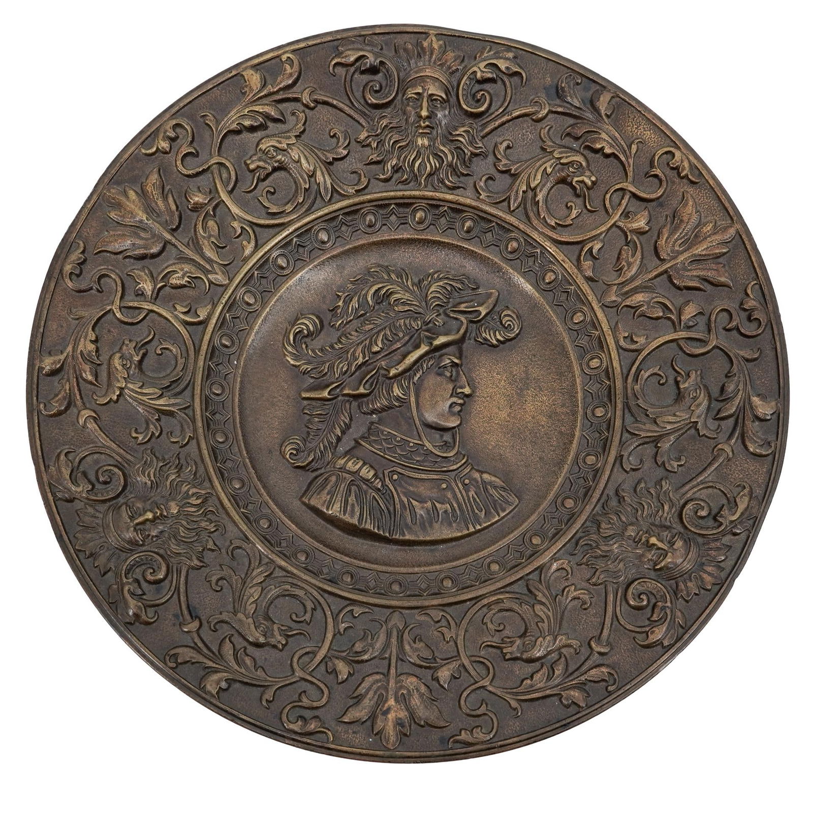 Antique Bronze Repousse Renaissance Style Plaque (1 of 4)