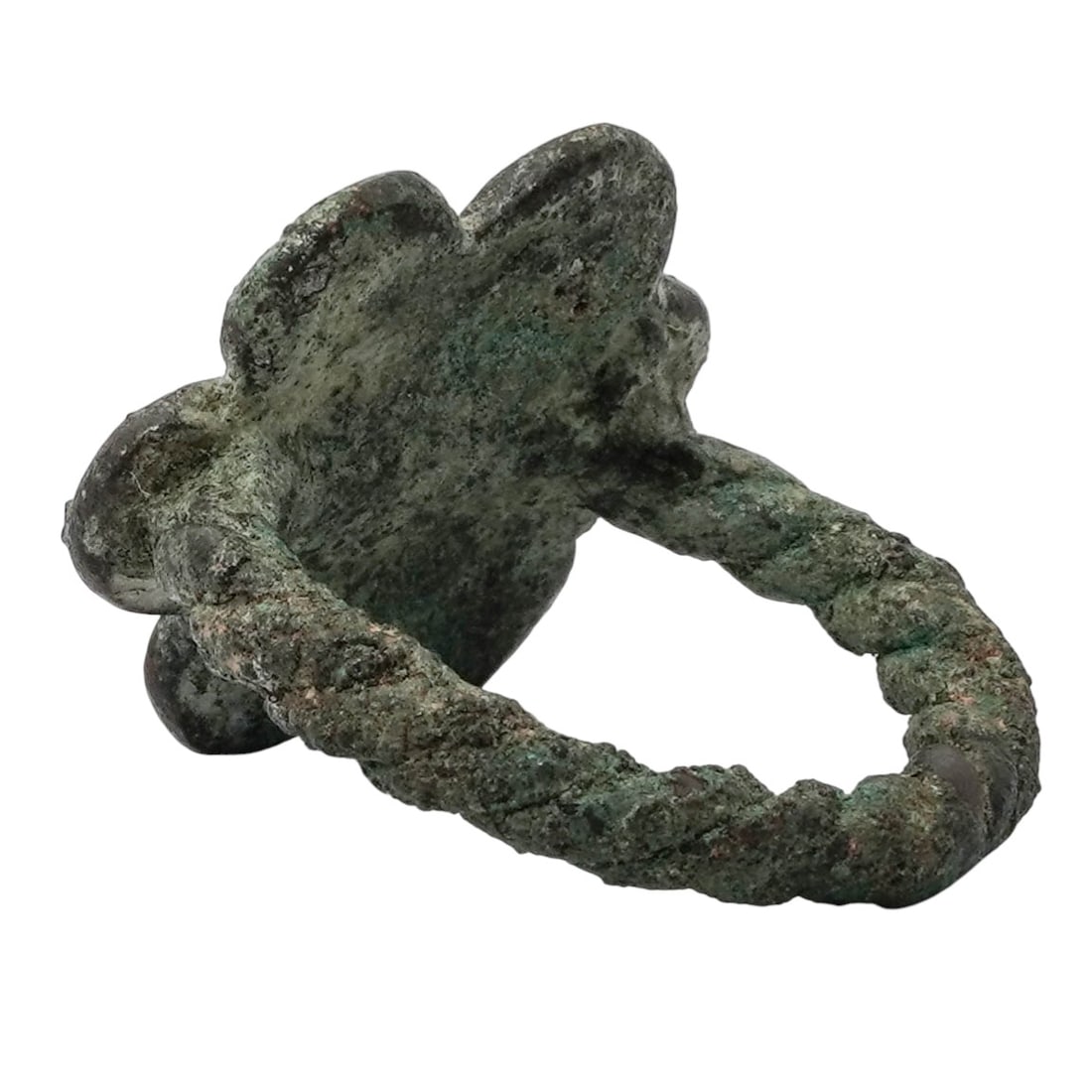 Ancient Amlash Bronze Flower Ring - 4