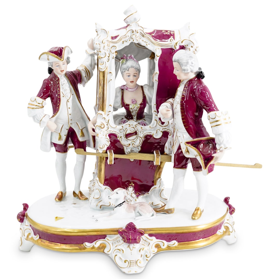 Royal Dux Bohemia Rococo Figural Porcelain Grouping (1 of 20)
