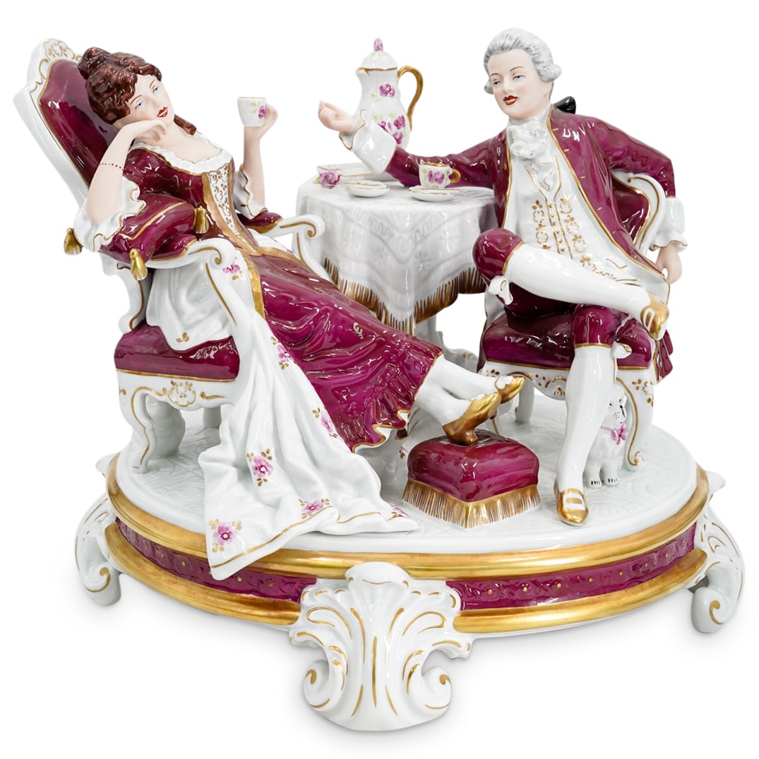 Royal Dux Bohemia Afternoon Tea Porcelain Figurines (1 of 8)