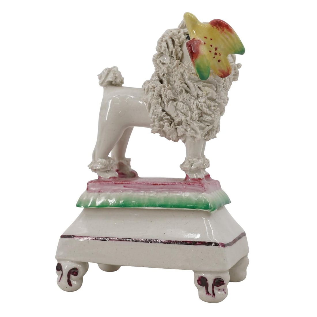 Antique Staffordshire Poodle With Bird Figurine (1 of 5)