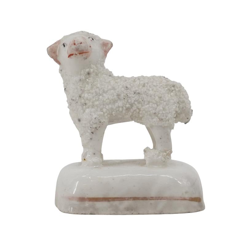 Victorian Staffordshire Pottery Sheep Miniature (1 of 5)