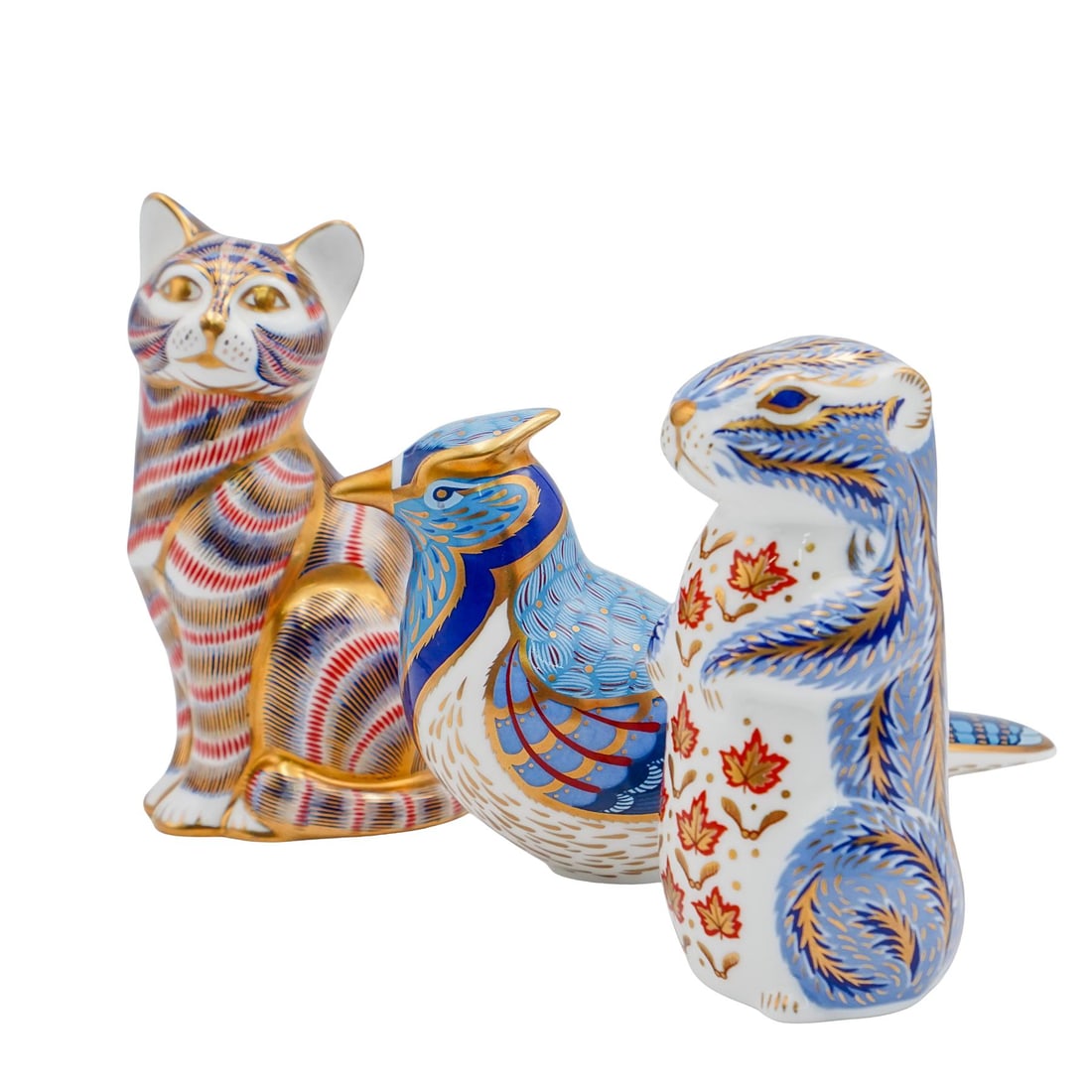 (3 Pcs) Royal Crown Derby Animal Paperweight Collection: (3 Pcs) Royal Crown Derby Animal Paperweight CollectionLate 20th to early 21st century, EnglandEach piece in this collection made from bone china, hand-painted, and each has accented with gold. Each h