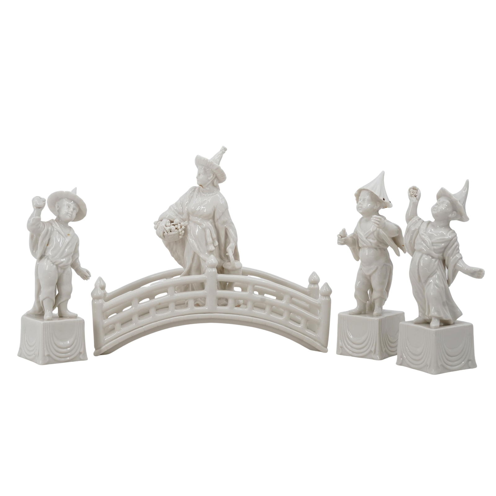 (4pc) Mottahedeh Blanc de Chine Porcelain Group (1 of 10)