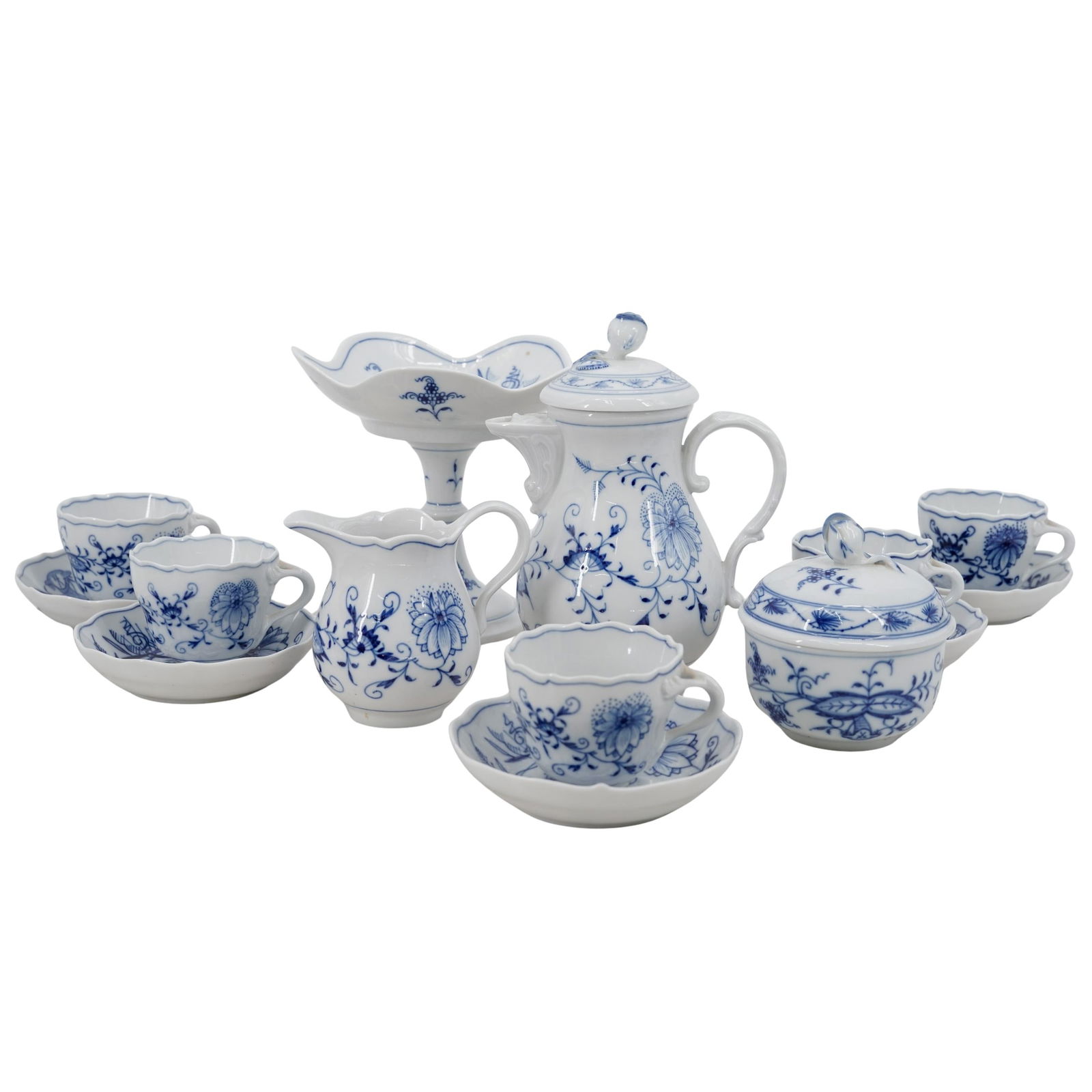 (14pc) Meissen"Blue Onion" Porcelain Coffee Set (1 of 10)