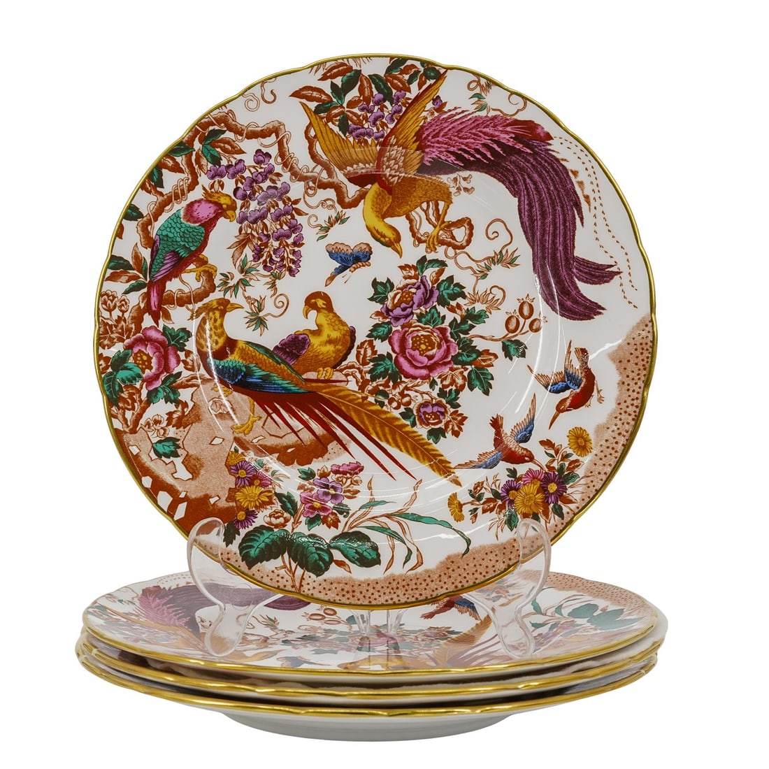 (4 Pcs) Royal Crown Derby "Olde Avesbury" Dinner Plates (1 of 5)