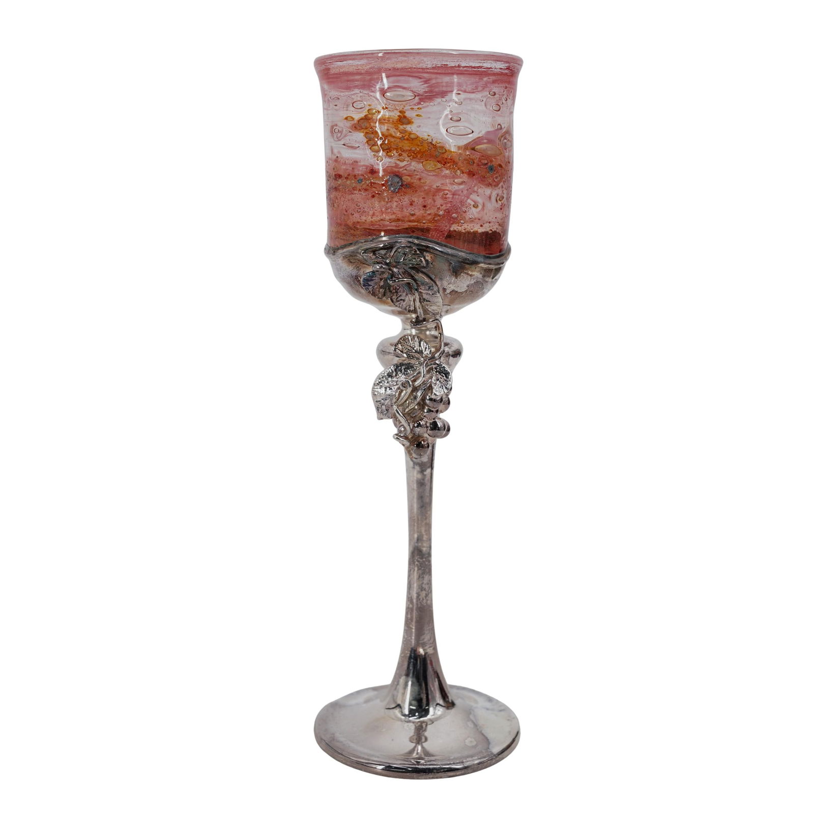 Natalie Studio Sterling Silver Mounted Art Glass Chalice (1 of 6)