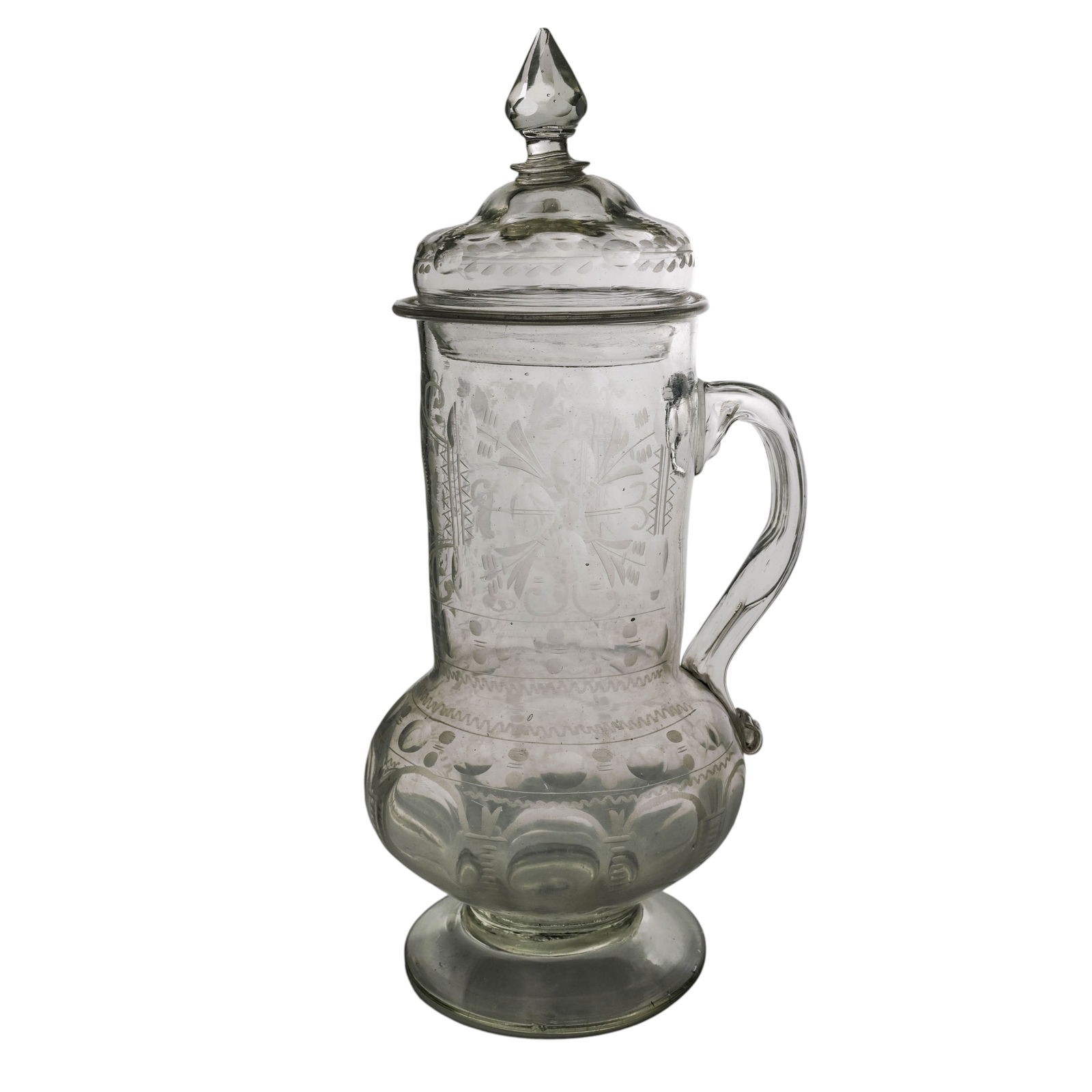 Antique Engraved Glass Lidded Pitcher (1 of 8)
