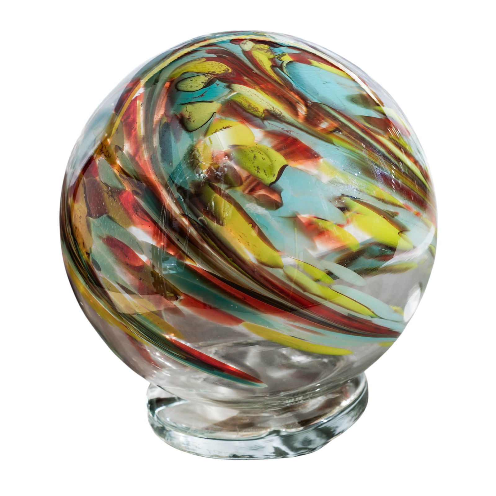 Signed Hand Blown Glass Sphere (1 of 6)