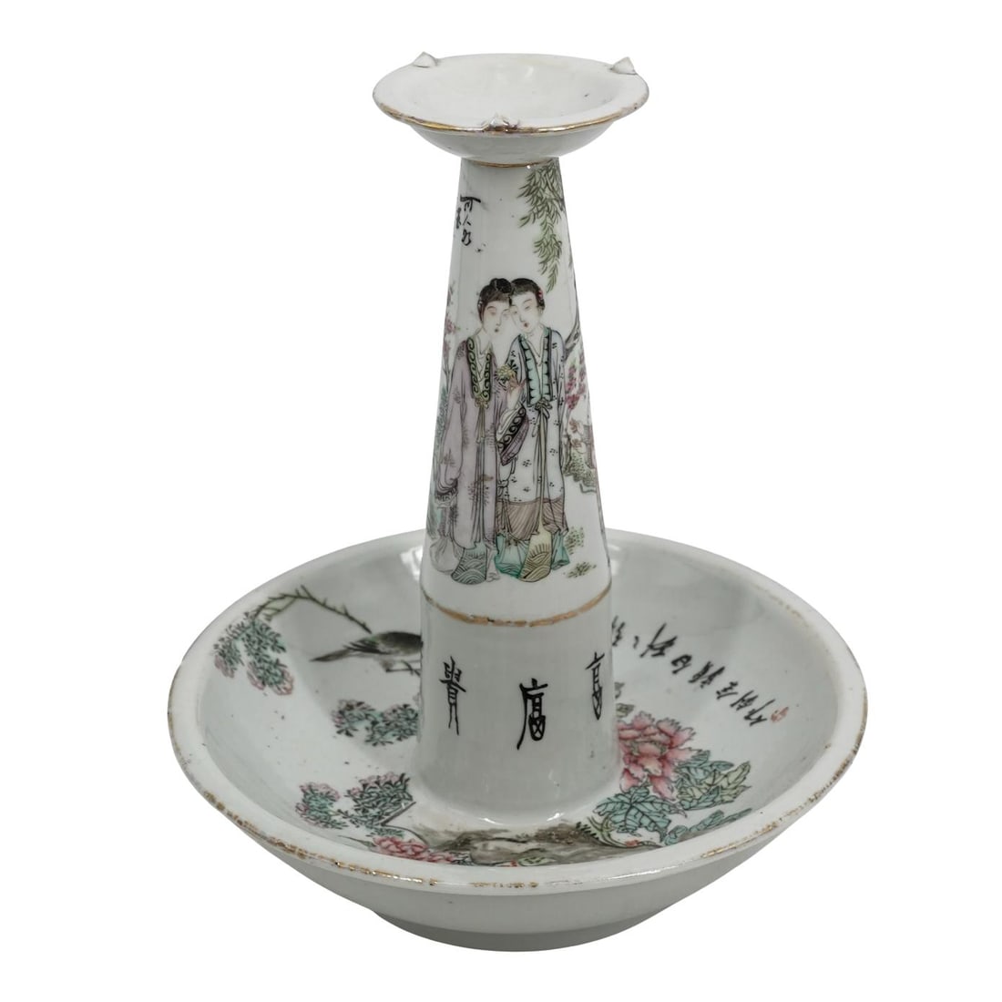 Antique Chinese Famille Rose Porcelain Oil Lamp (1 of 8)