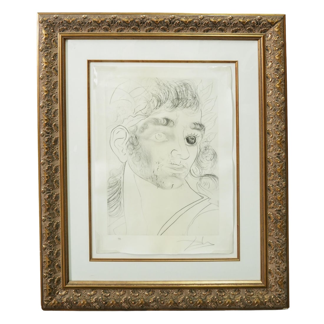 Salvador Dali (Spanish 1904-1989) Alexander the Great Drypoint Etching: Salvador Dali (Spanish 1904-1989) Alexander the Great Drypoint Etching1973, SpanishThe artwork is an original drypoint etching titled "Comment sont ses jeux" (How are his eyes) created in 1973, it is